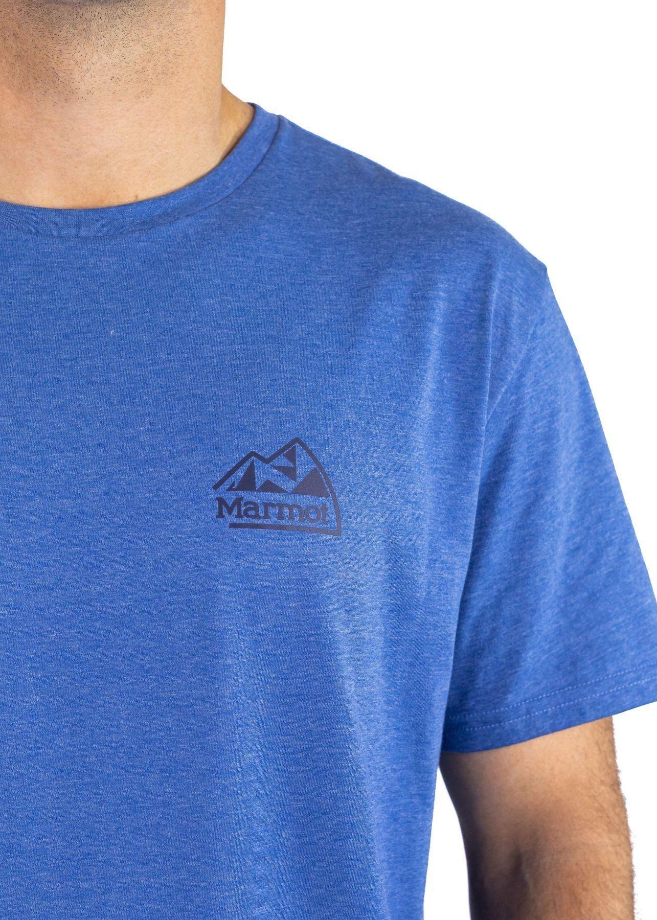 Polera Marmot Hombre Retro Logo Tee Azul-3
