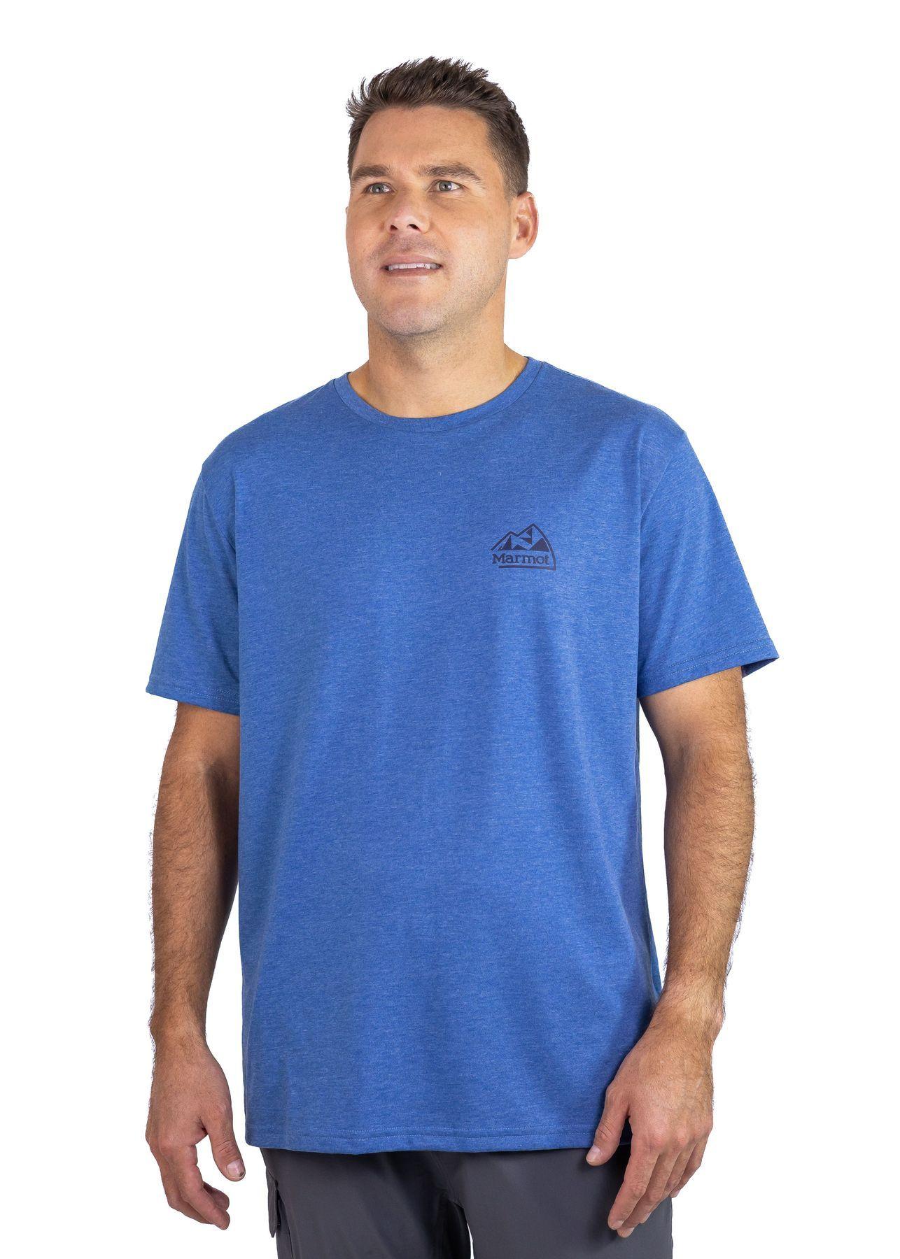 Polera Marmot Hombre Retro Logo Tee Azul-4