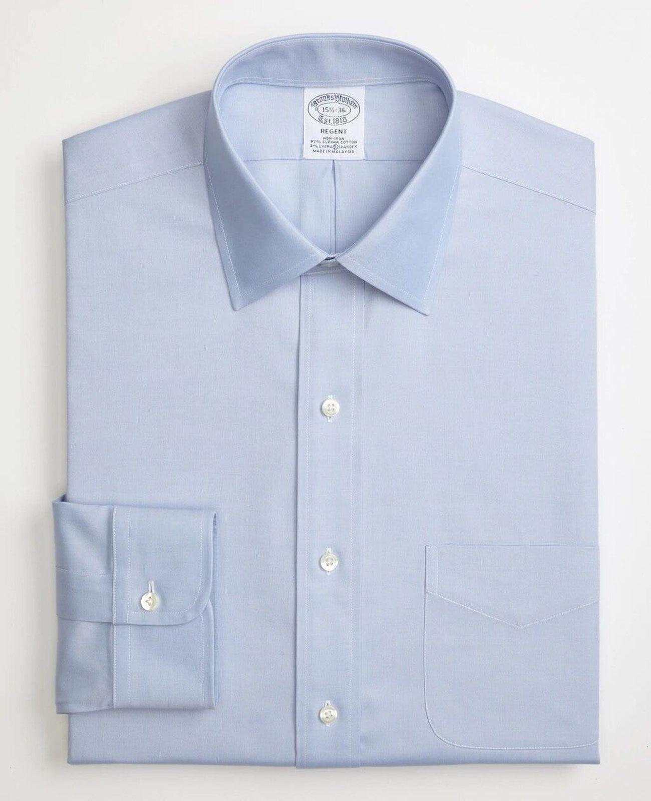 Camisa Stretch Non-Iron Pinpoint Spread Collar Celeste-2