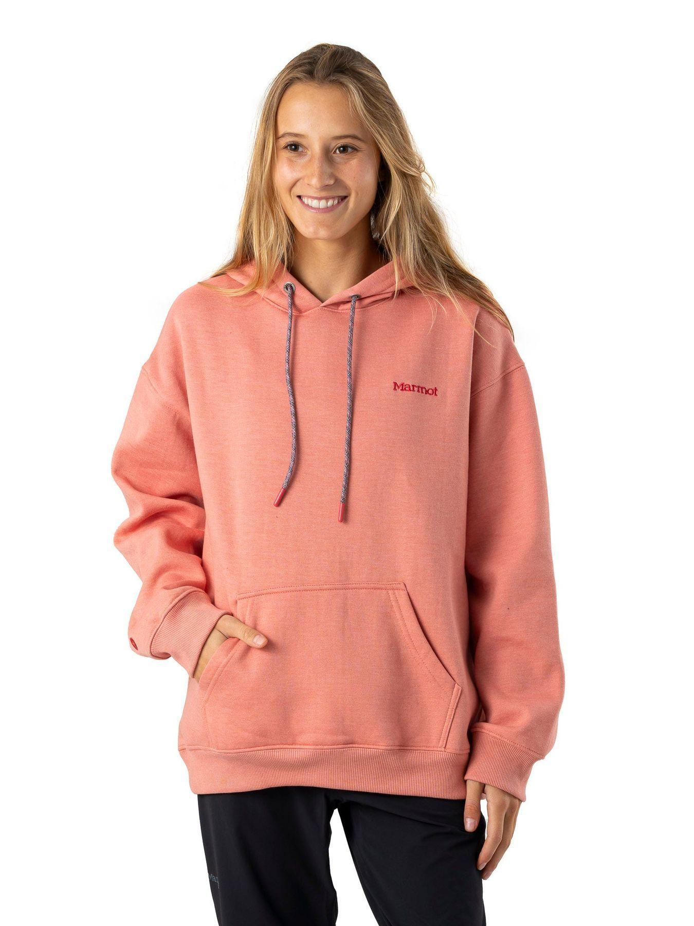 Poleron Marmot Mujer Chest Logo Hoody Rojo-0