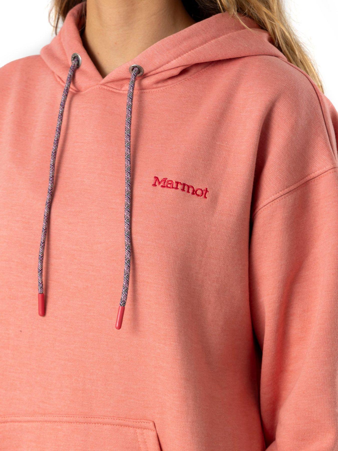 Poleron Marmot Mujer Chest Logo Hoody Rojo-3