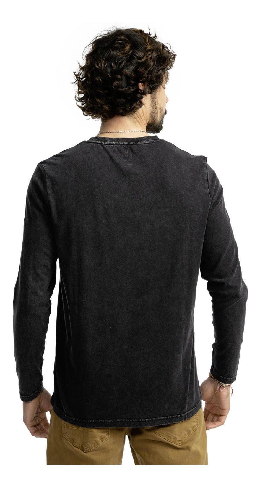Polera Kivül Hombre Kinla Lavada Negro-2
