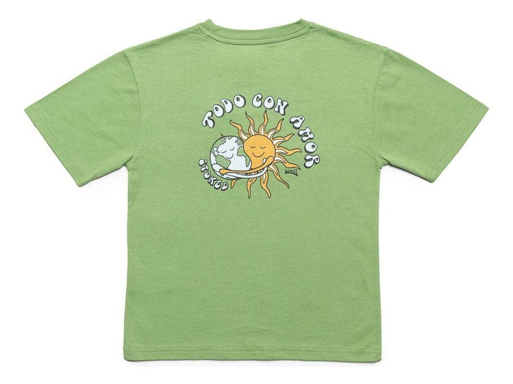 Polera Stoked Niño Art Verde-1