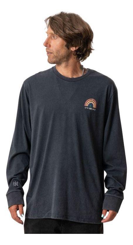 Polera Stoked Hombre Rainbow Ml Gris-0