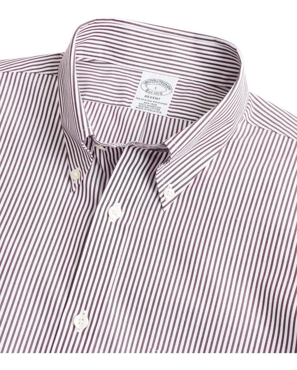 Camisa Brooks Brothers Hombre Non-iron Regent Fit Morado-1