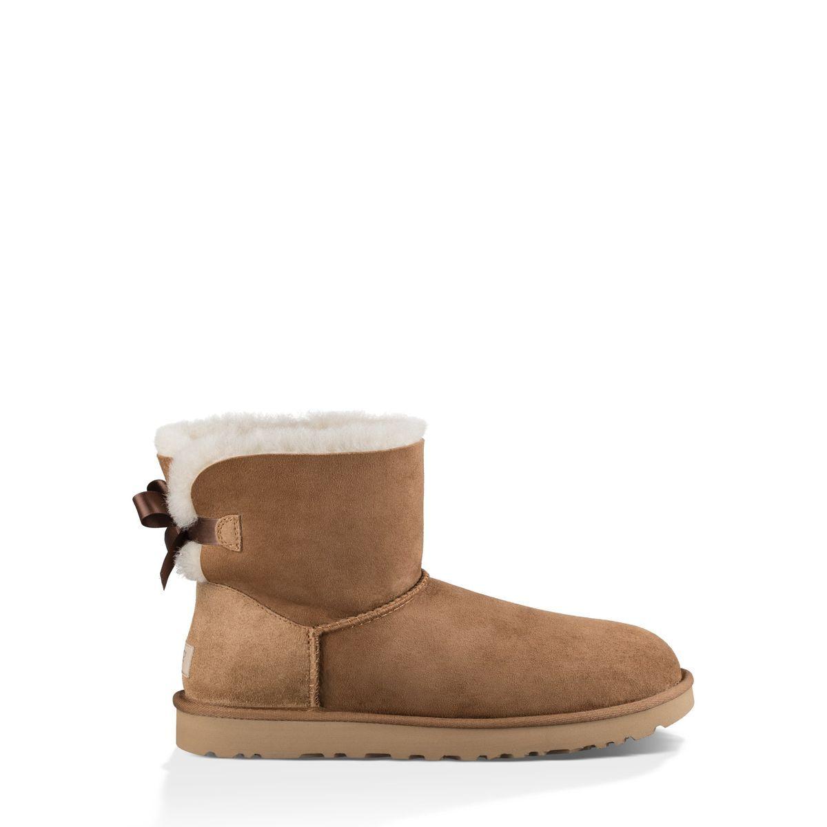 Bota UGG Mujer Mini Bailey Bow Ii Café-0