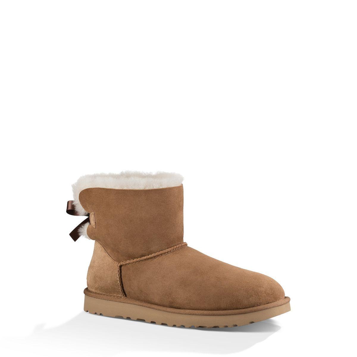 Bota UGG Mujer Mini Bailey Bow Ii Café-1