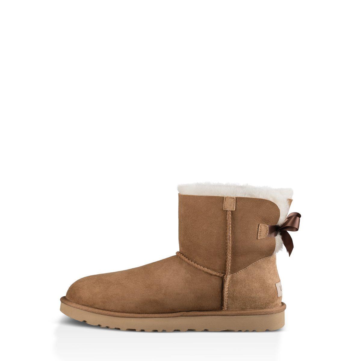 Bota UGG Mujer Mini Bailey Bow Ii Café-2
