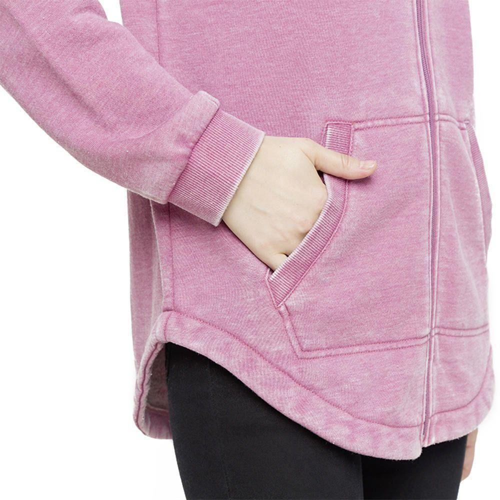 Polerón Kivül Mujer Runa Rounded Hem Hoodie Rosado Rosado-3