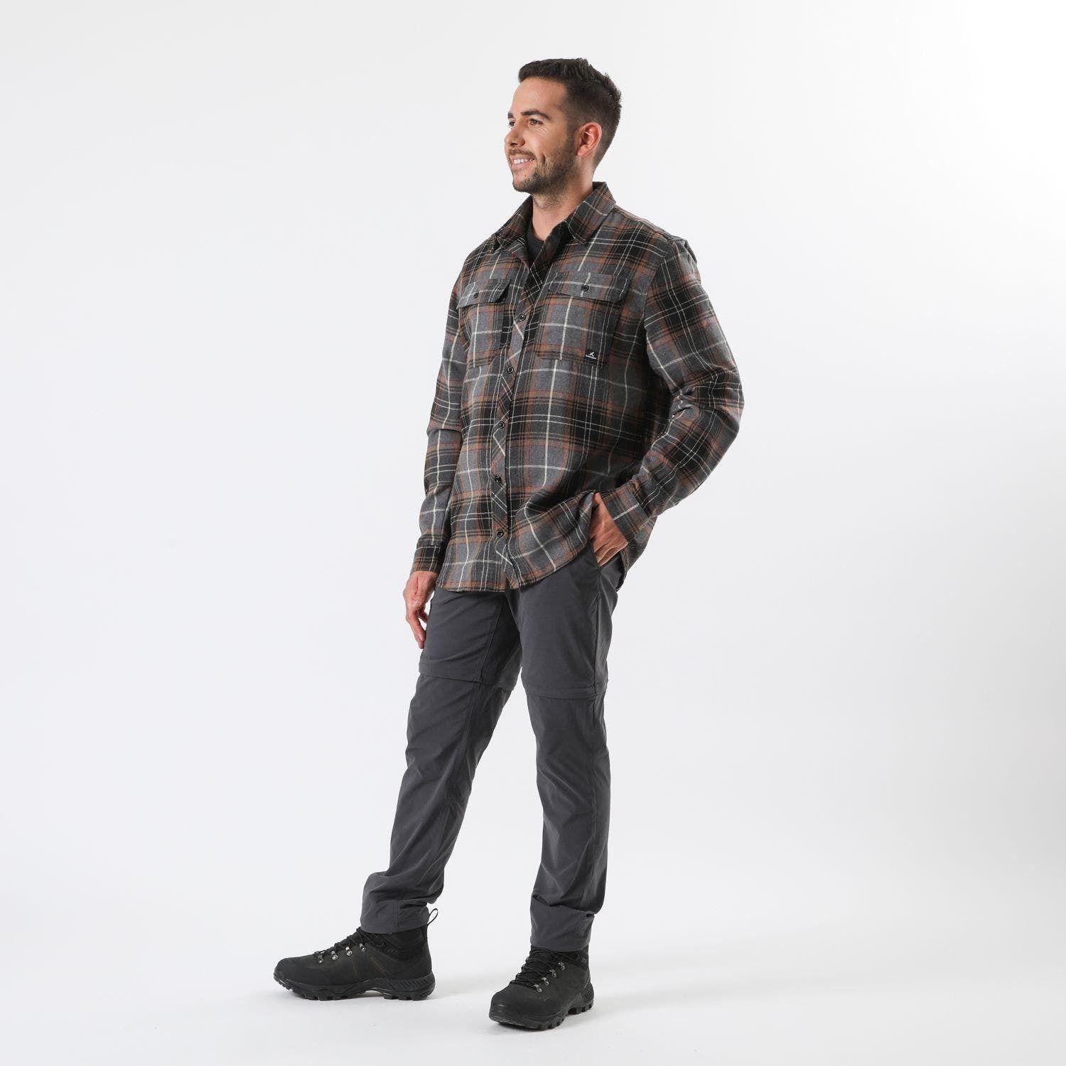 Camisa Andesgear Hombre Franela Pupuya Negro-3