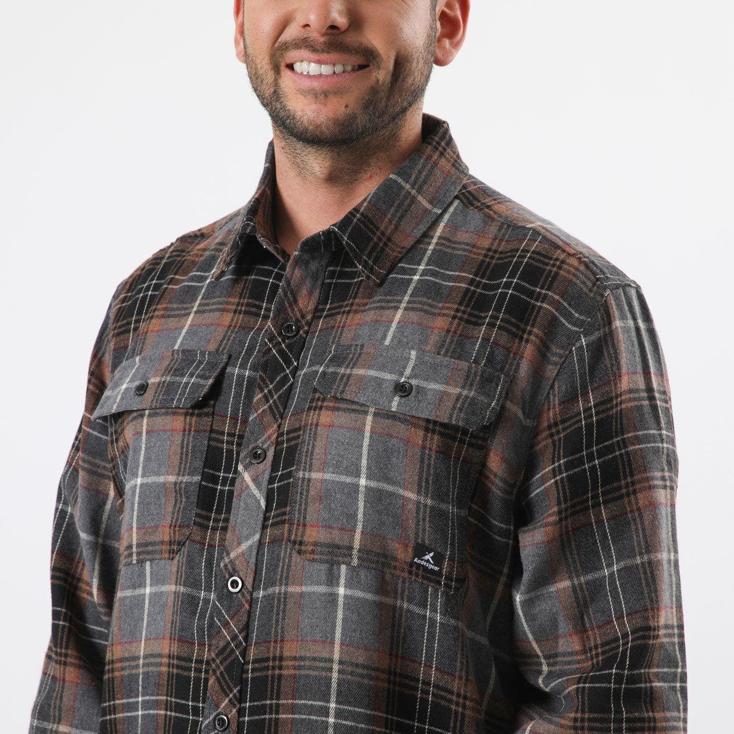 Camisa Andesgear Hombre Franela Pupuya Negro-4