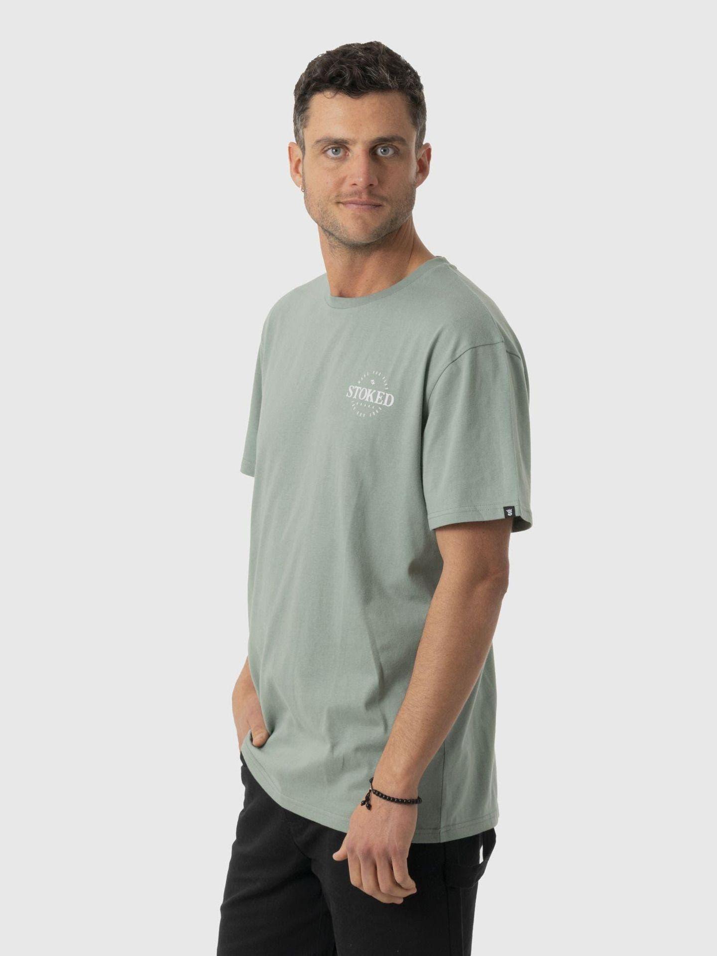 Polera Stoked Hombre Logo Reciclada Verde-1