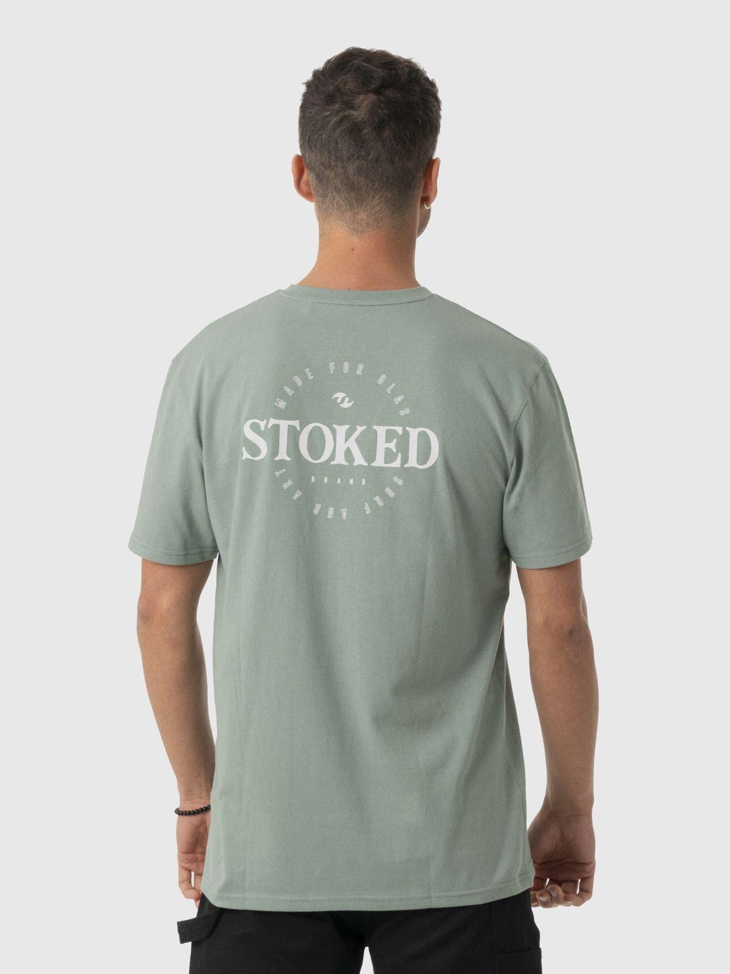 Polera Stoked Hombre Logo Reciclada Verde-2