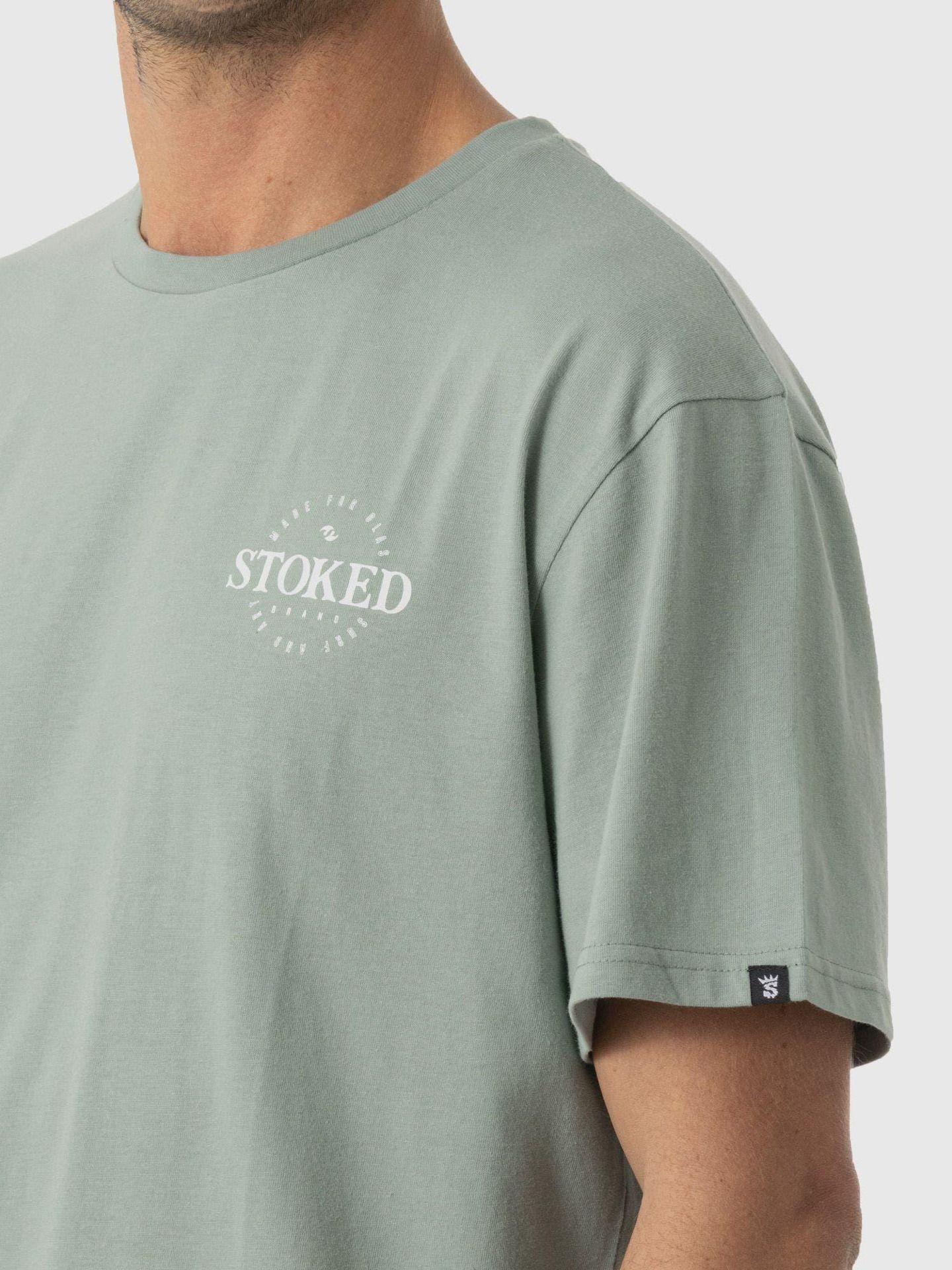 Polera Stoked Hombre Logo Reciclada Verde-3