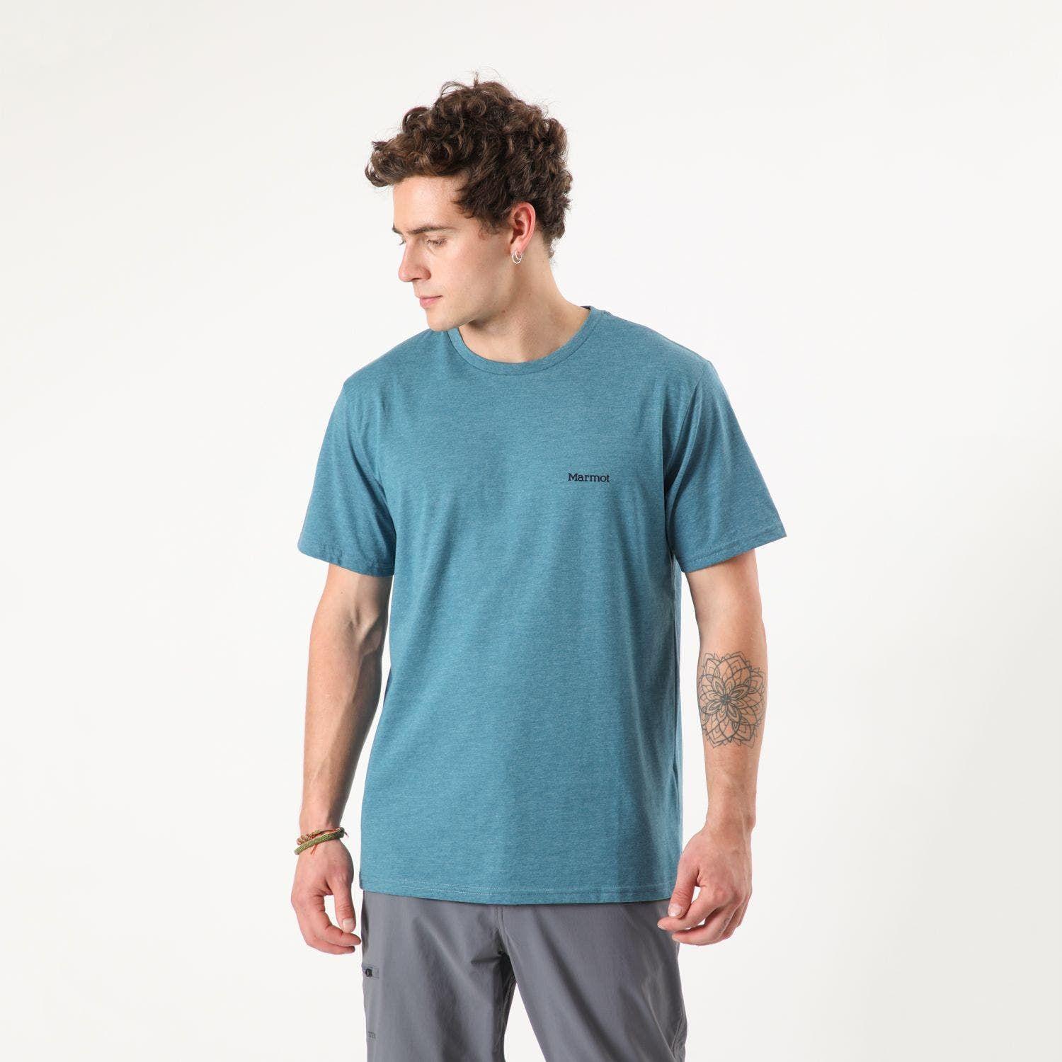 Polera Marmot Hombre Woodcut Tee Azul-0