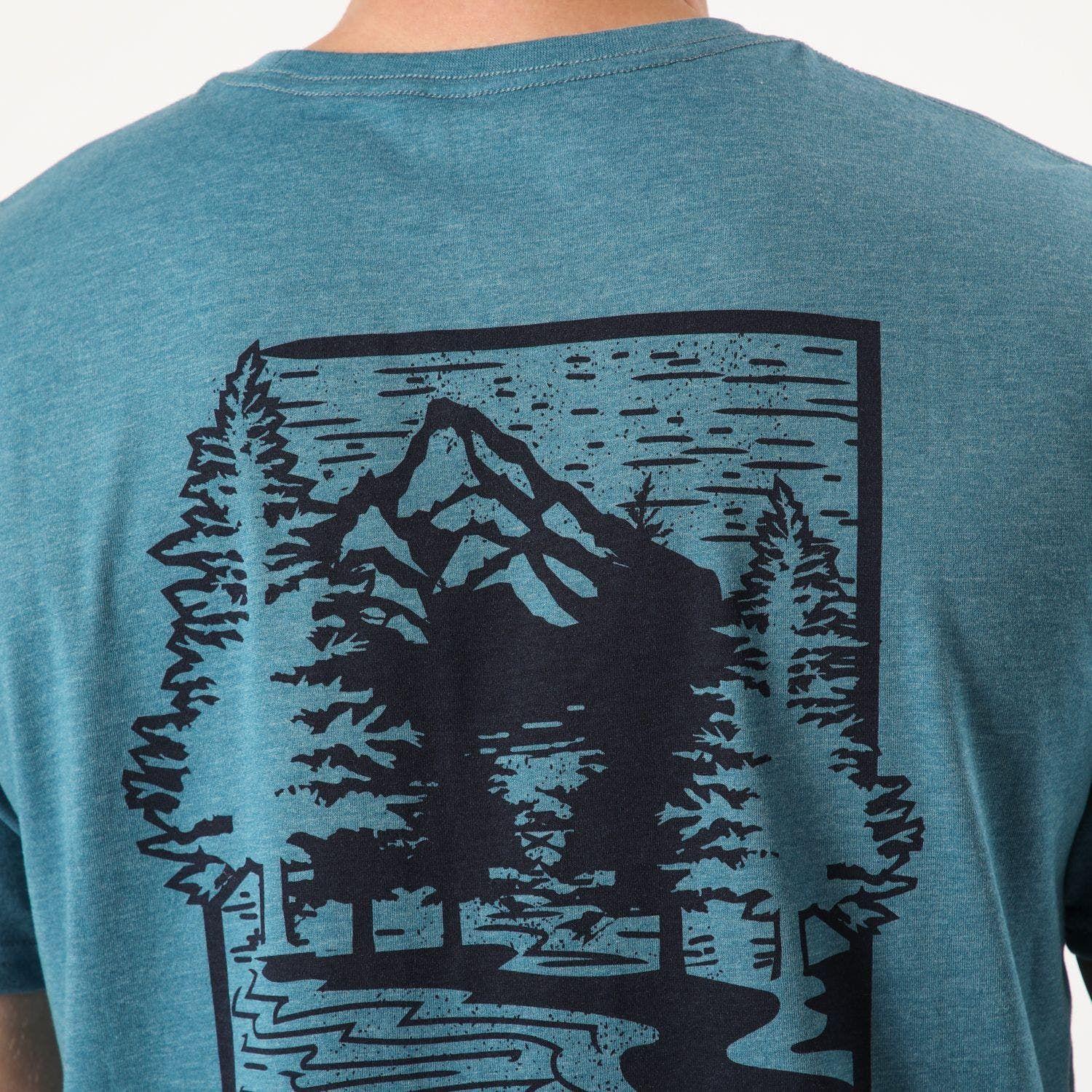 Polera Marmot Hombre Woodcut Tee Azul-3