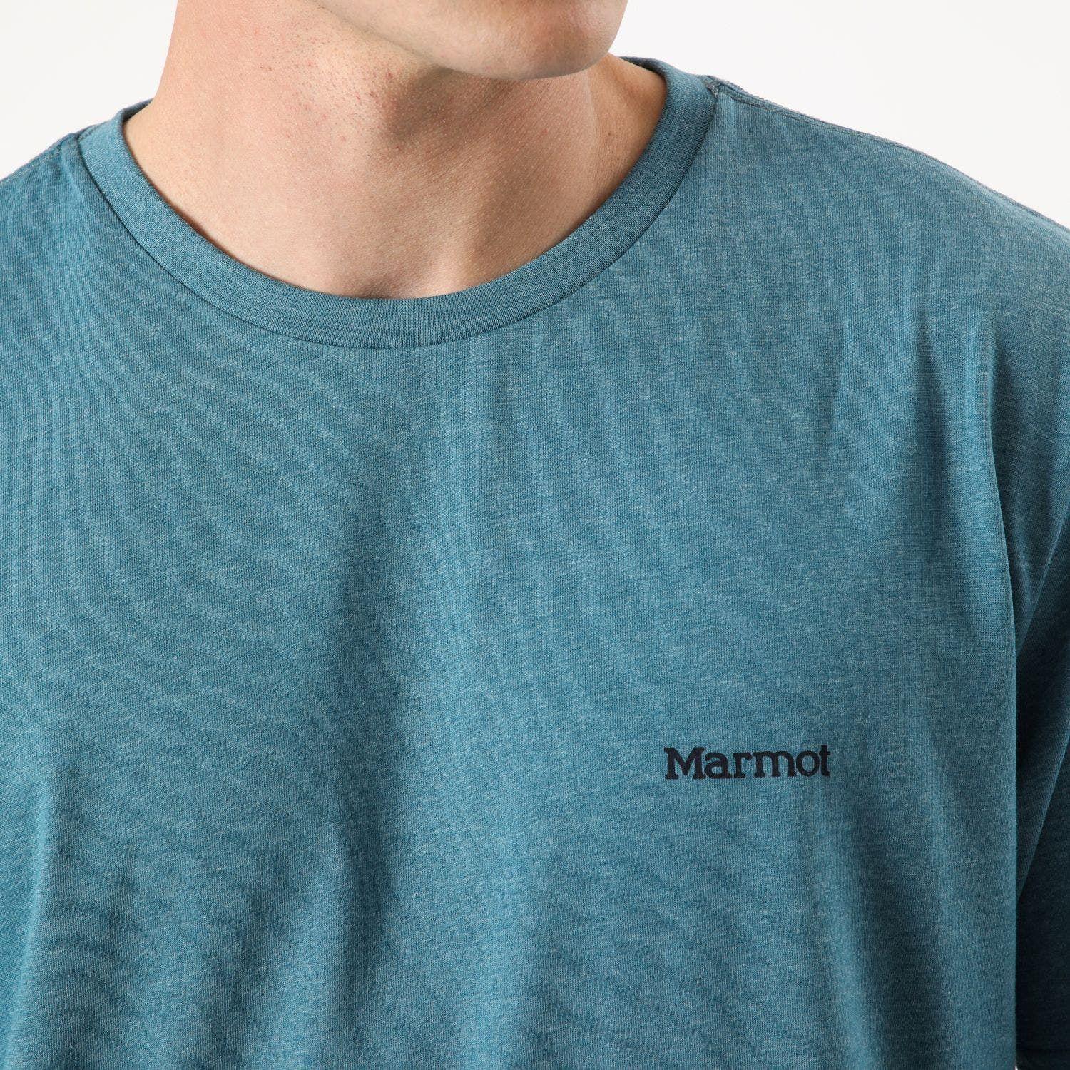 Polera Marmot Hombre Woodcut Tee Azul-4
