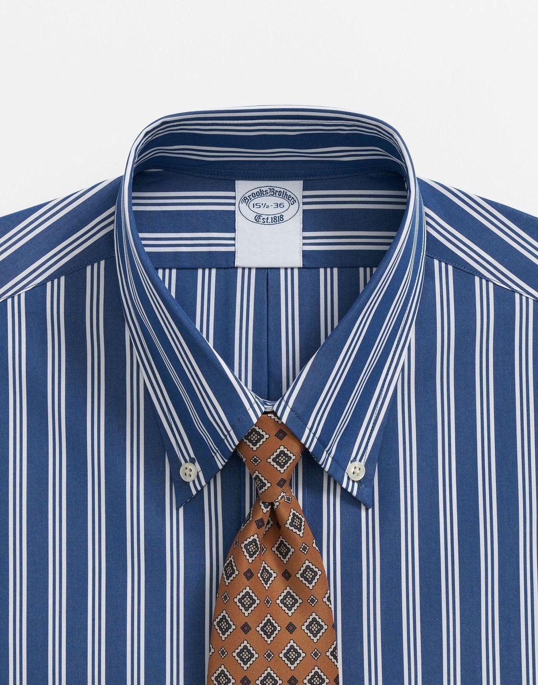 Camisa Brooks Brothers Hombre Ds Reg Fin Pbd Reg Azul-1