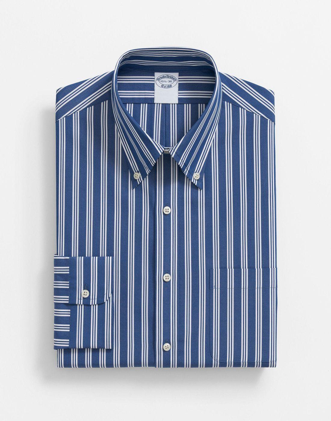 Camisa Brooks Brothers Hombre Ds Reg Fin Pbd Reg Azul-2