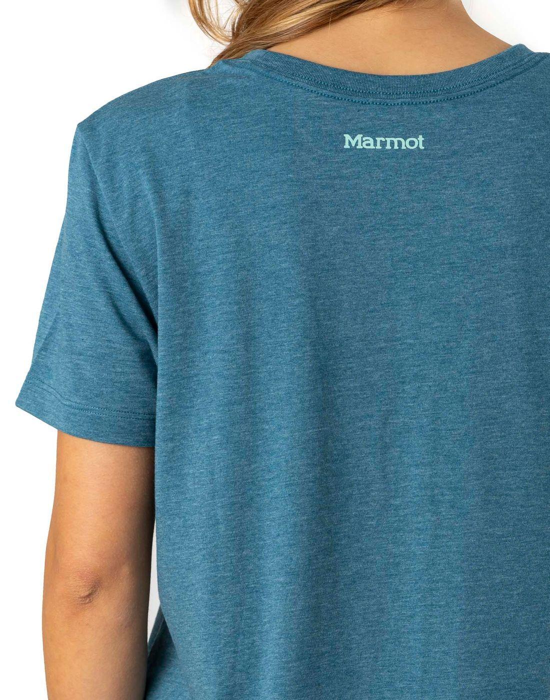 Polera Marmot Mujer Circle Logo Tee Azul-4