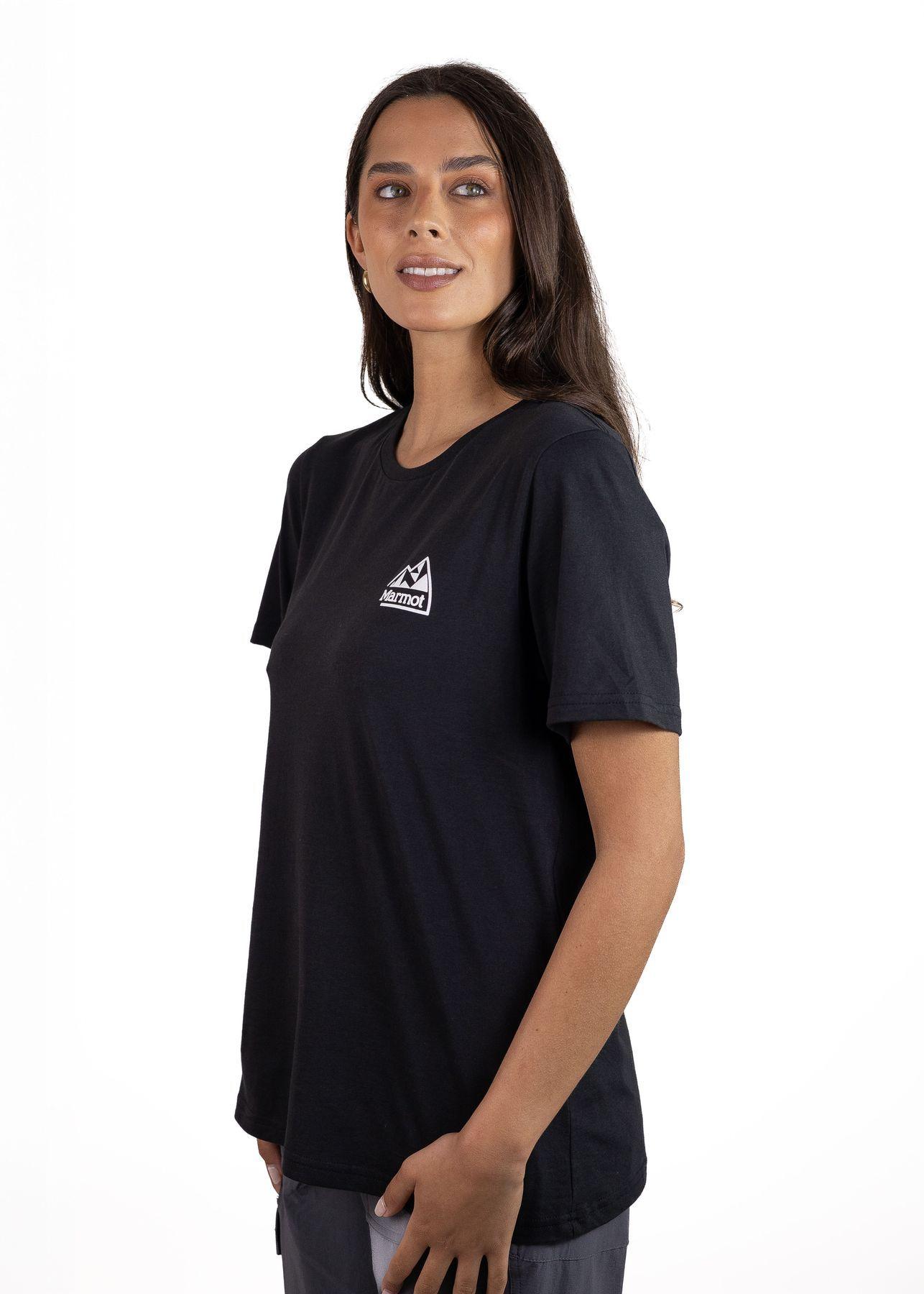 Polera Marmot Mujer Retro Logo Tee Negro-4