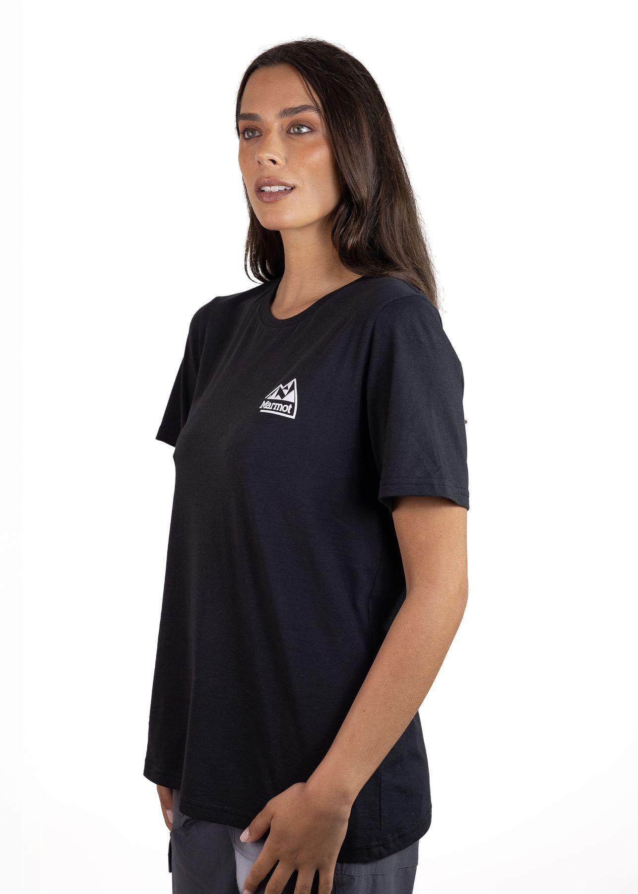 Polera Marmot Mujer Retro Logo Tee Negro-5