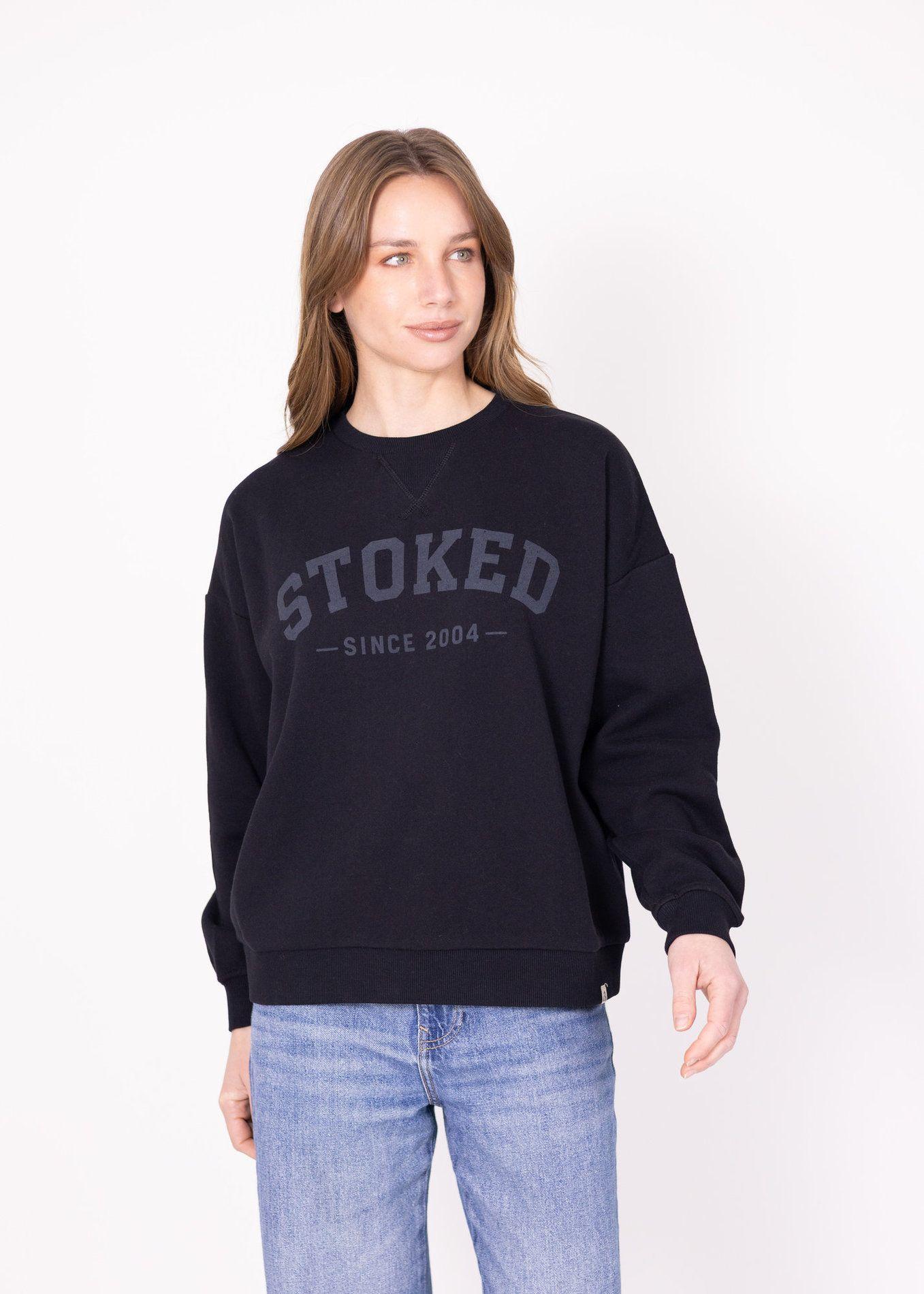 Poleron Oldschool Stoked V26 Mujer Negro-1