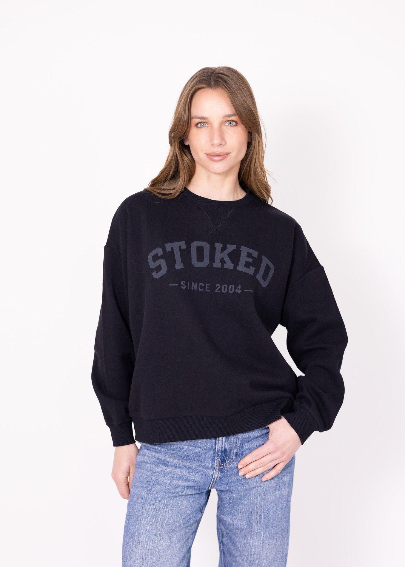 Poleron Oldschool Stoked V26 Mujer Negro-2