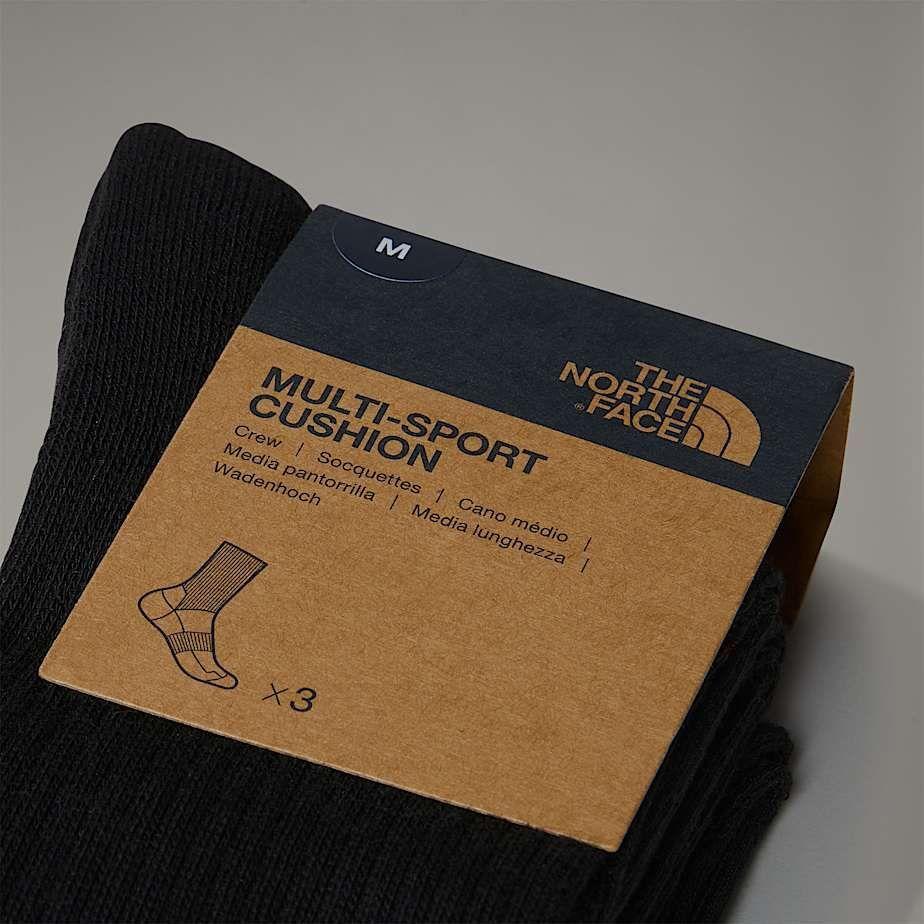 Pack 3-Calcetines The North Face Multi Sport Cush Crew Negro.-2