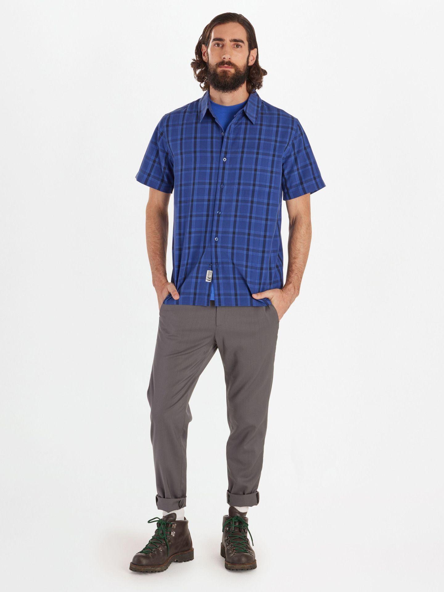 Camisa Marmot Hombre Manga Corta Eldridge Classic Azul Azul-2