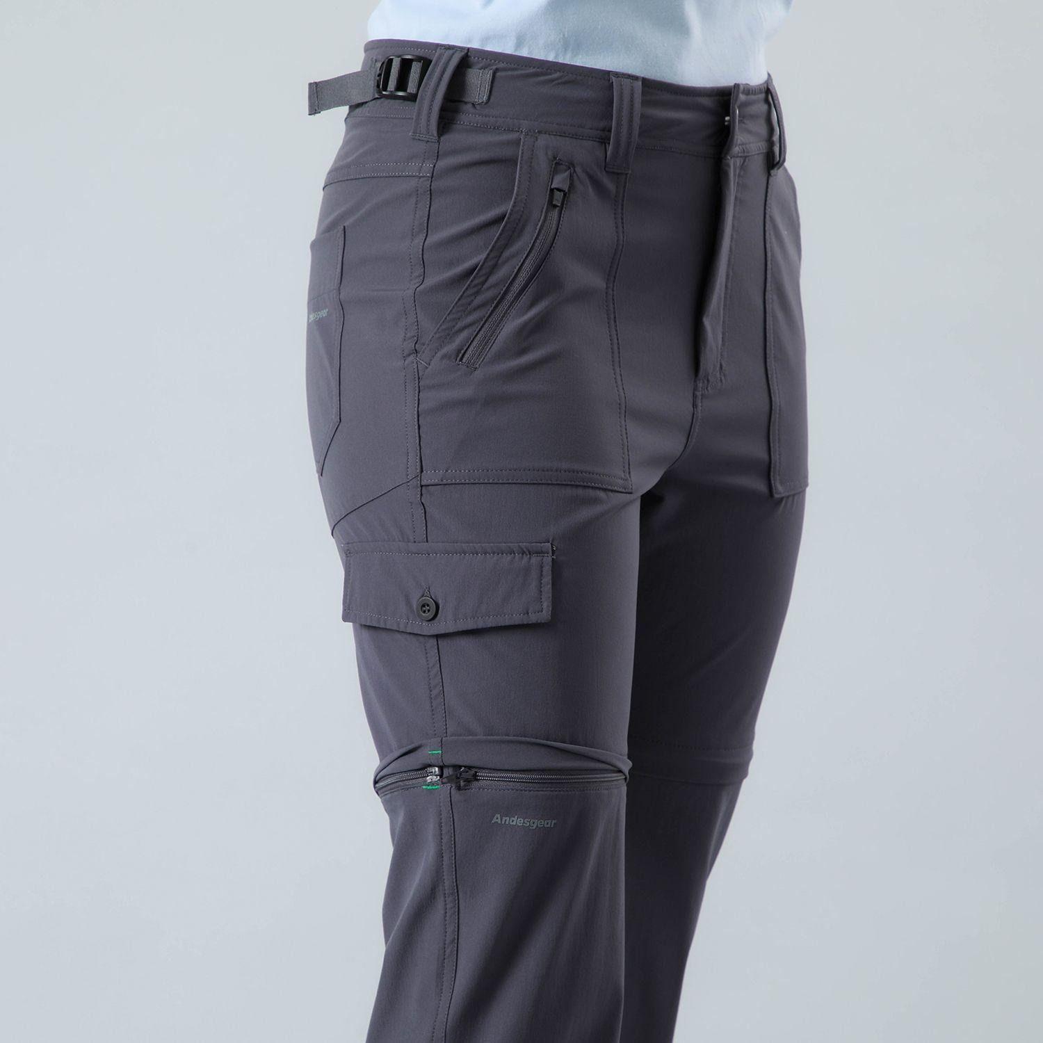 Pantalon Andesgear Mujer Chacabuco Desmontable Gris-4