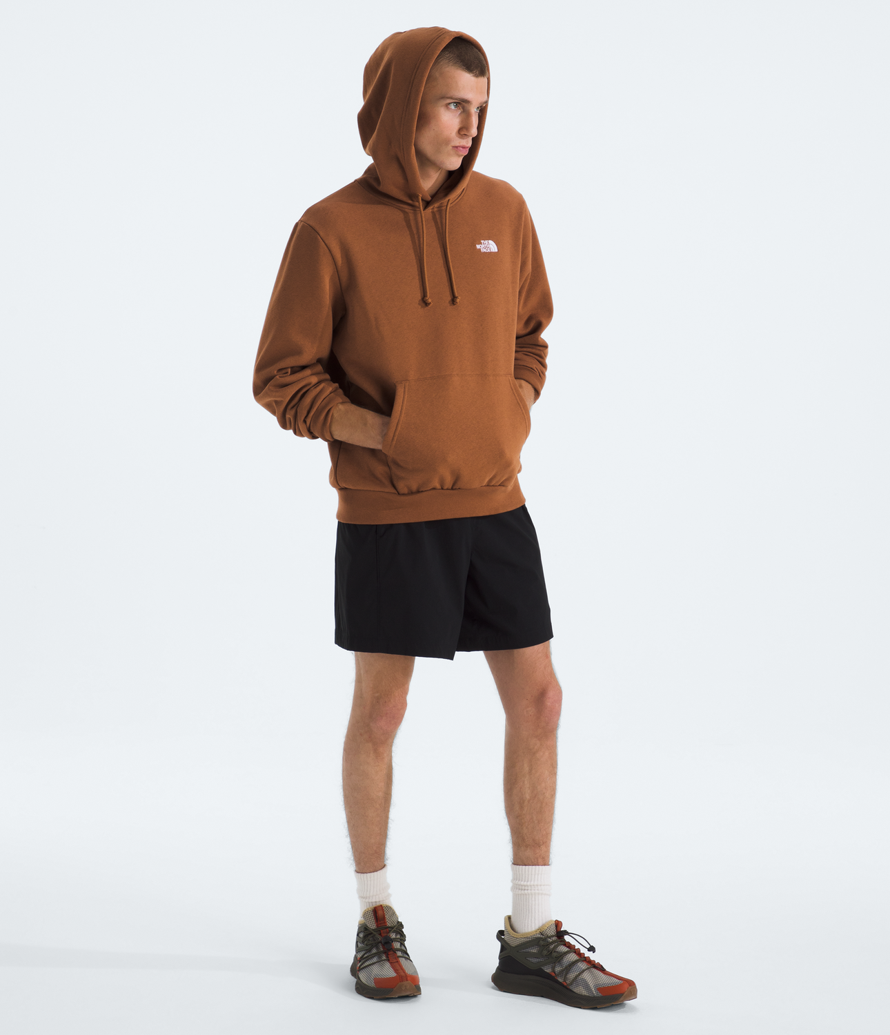 Poleron Evo Emb Hoodie Hombre Café-2