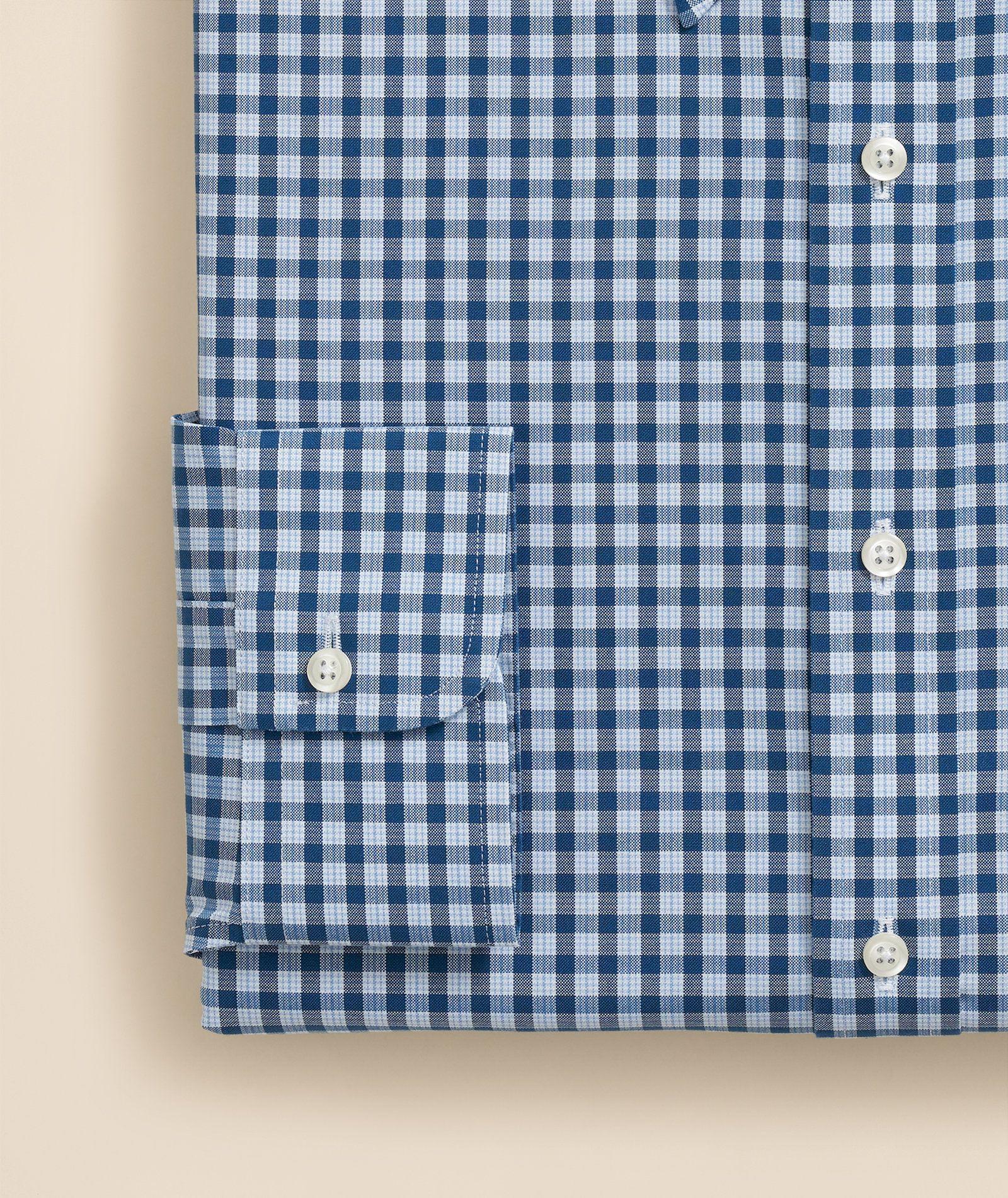 Camisa Brooks Brothers Hombre Ni Supima Check Slim Azul-3