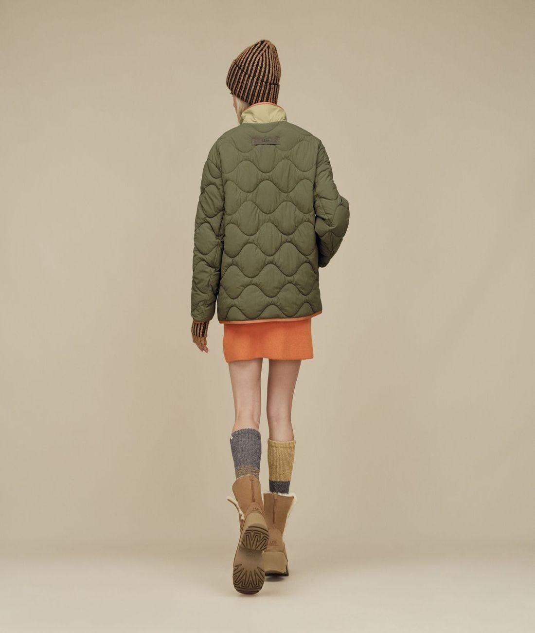 Poleron Ugg Mujer Jazlyn Quilted Jacket Verde-4