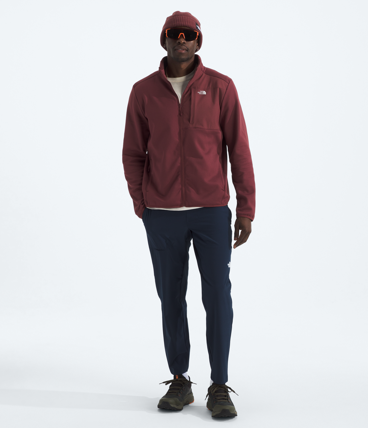 Polar Tnf Performance Fleece Full Zip Jacket Hombre Burdeo-2