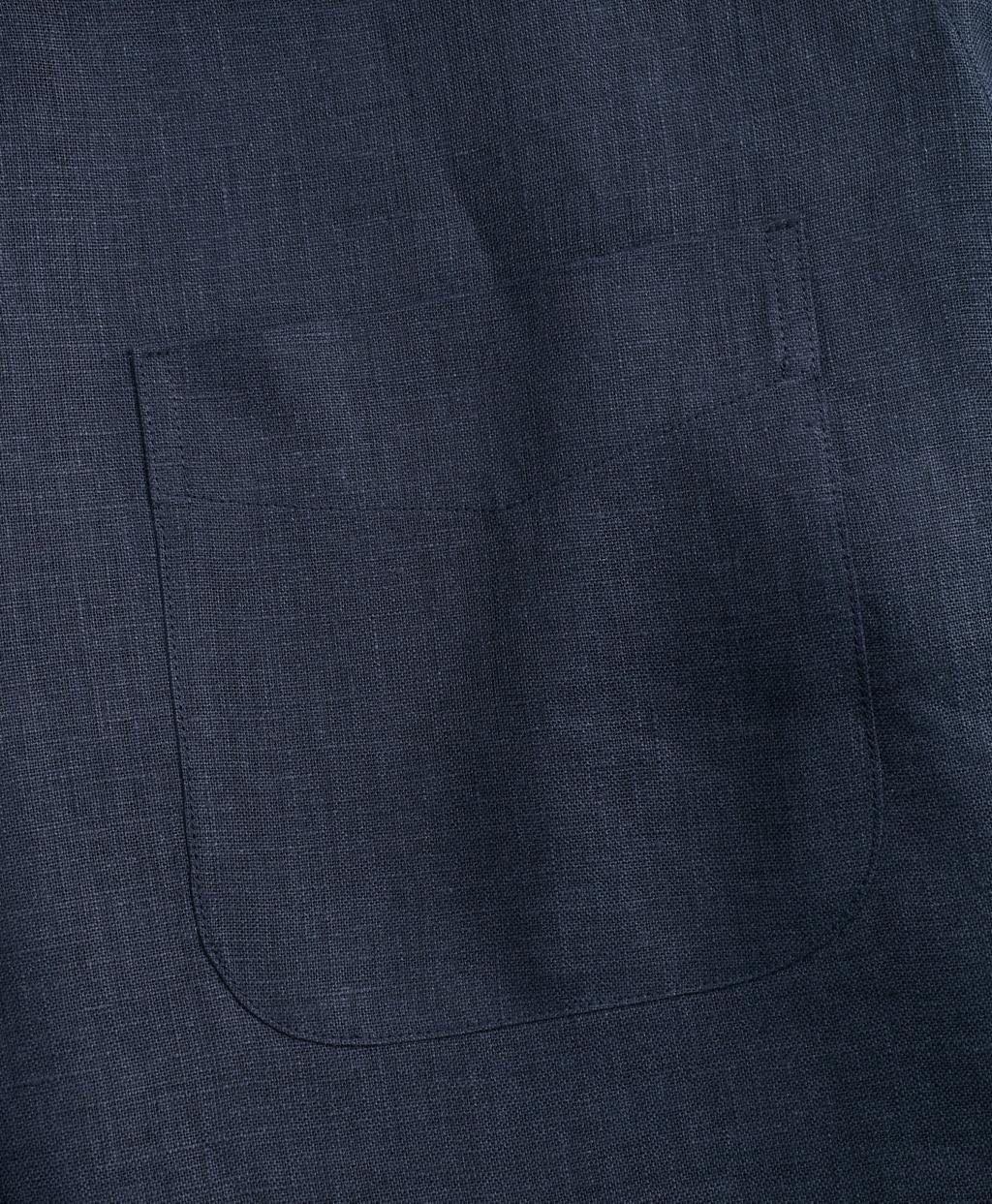 Camisa Brooks Brothers Hombre Regent Fit Irish Linen Azul-2