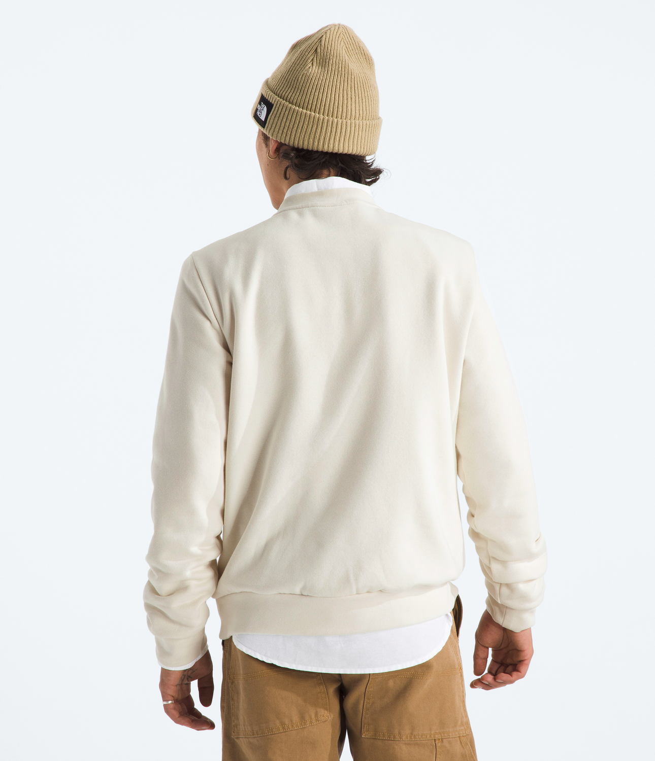 Poleron Evo Simple Dome Crew Hombre Blanco Invierno-1