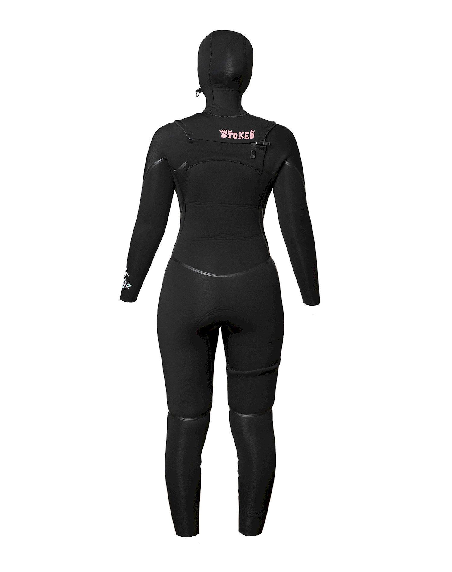 Traje de Surf Stoked Mujer G5 5/4/3 Removable Hood Negro-2