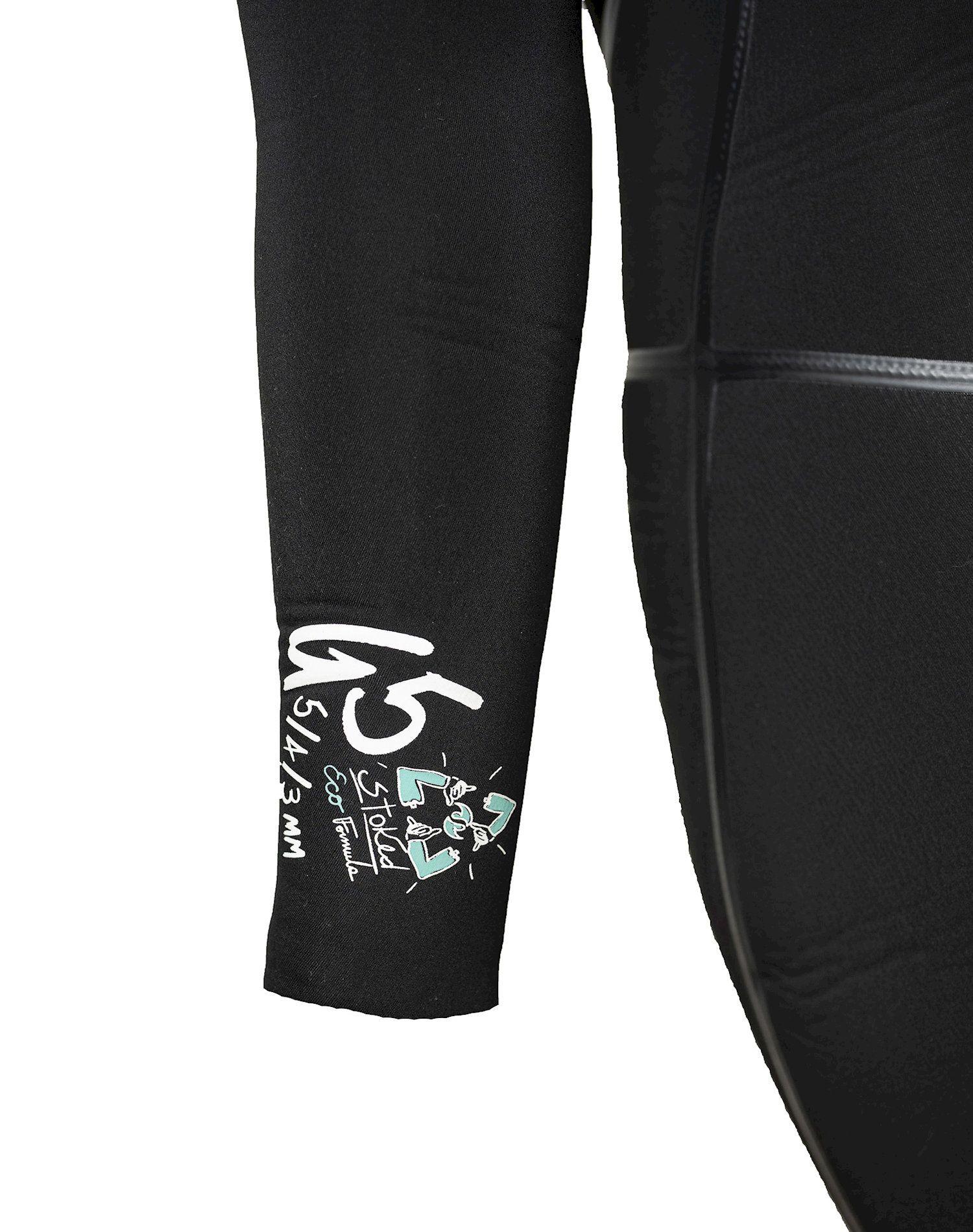 Traje de Surf Stoked Mujer G5 5/4/3 Removable Hood Negro-4