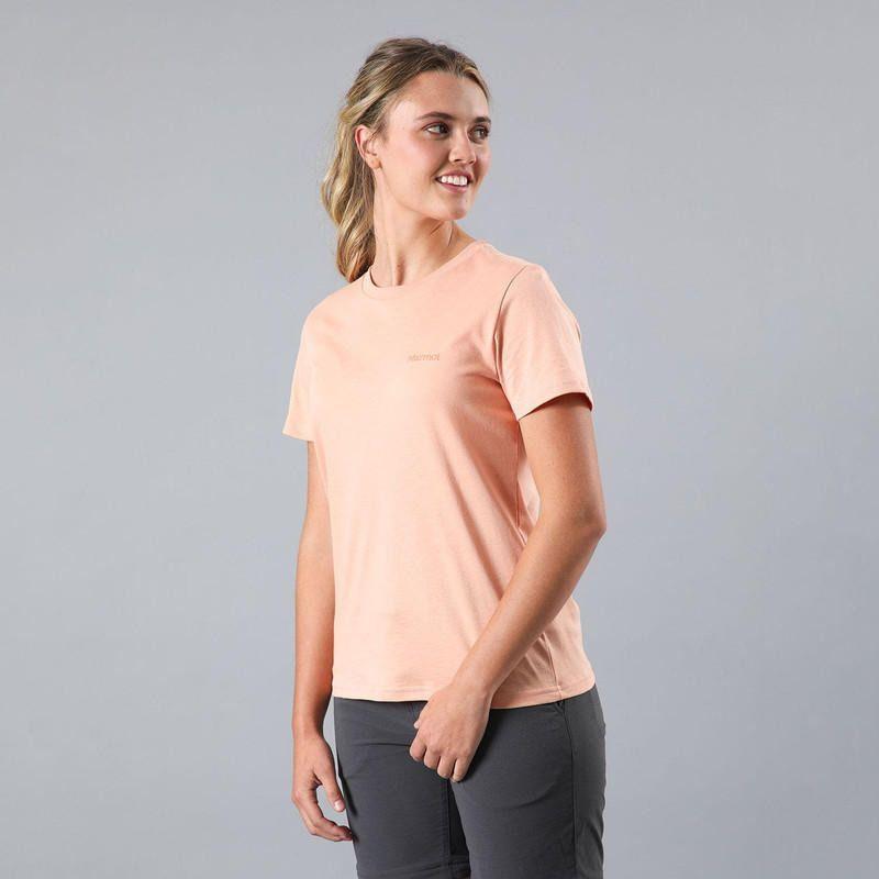 Polera Marmot Mujer Chest Logo Tee Rosa Rosado-1