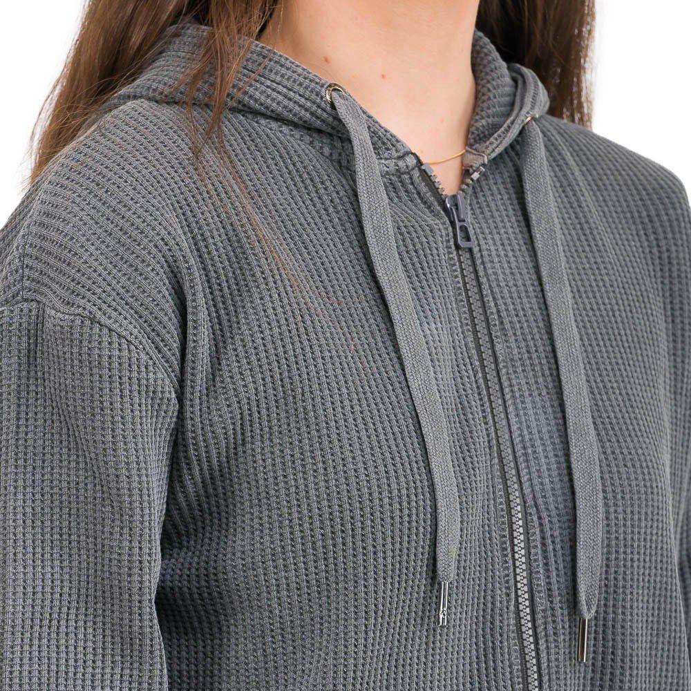 Polerón Kivül Mujer Waffa Gris-3