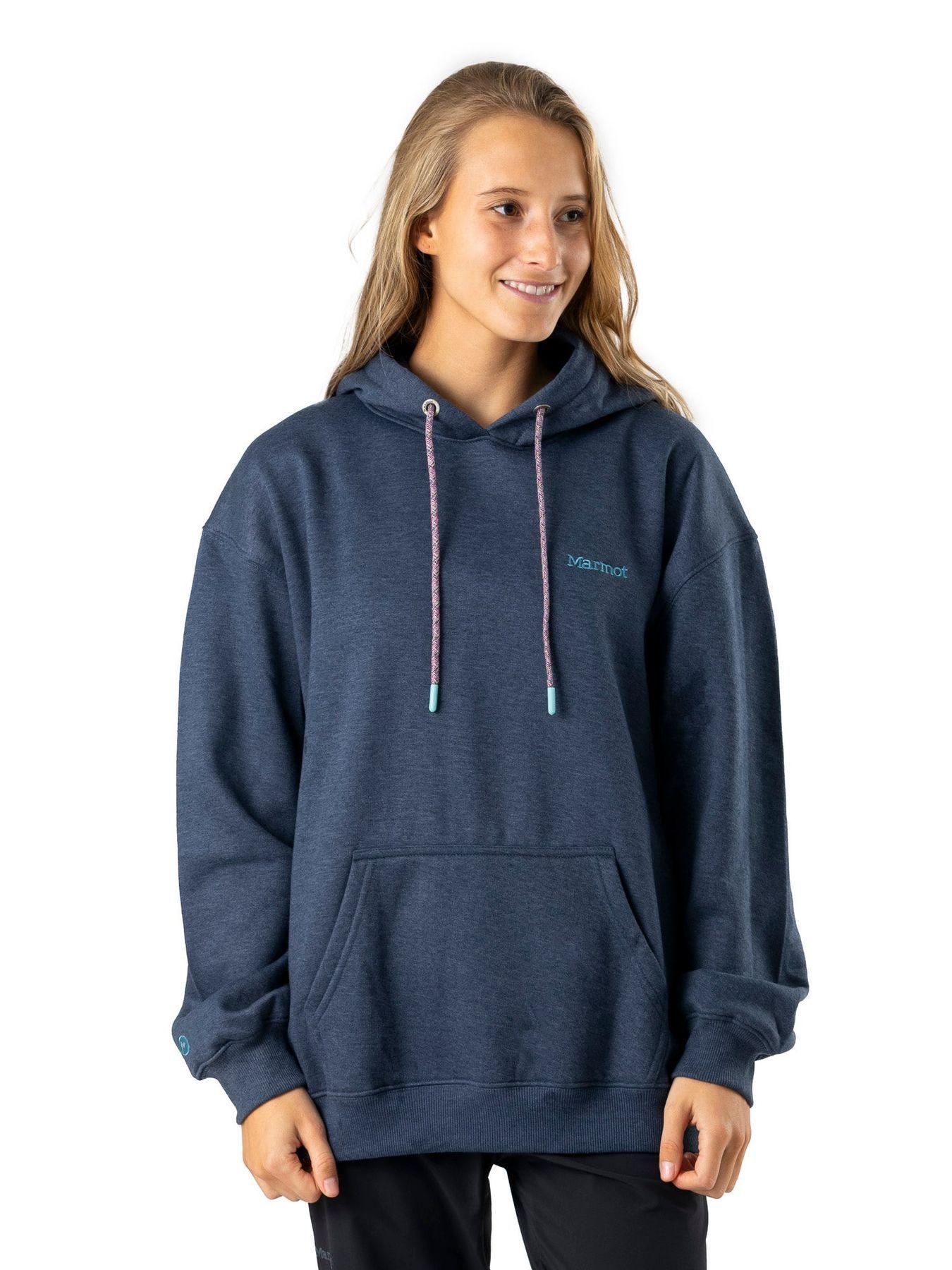 Poleron Marmot Mujer Chest Logo Hoody Azul-0