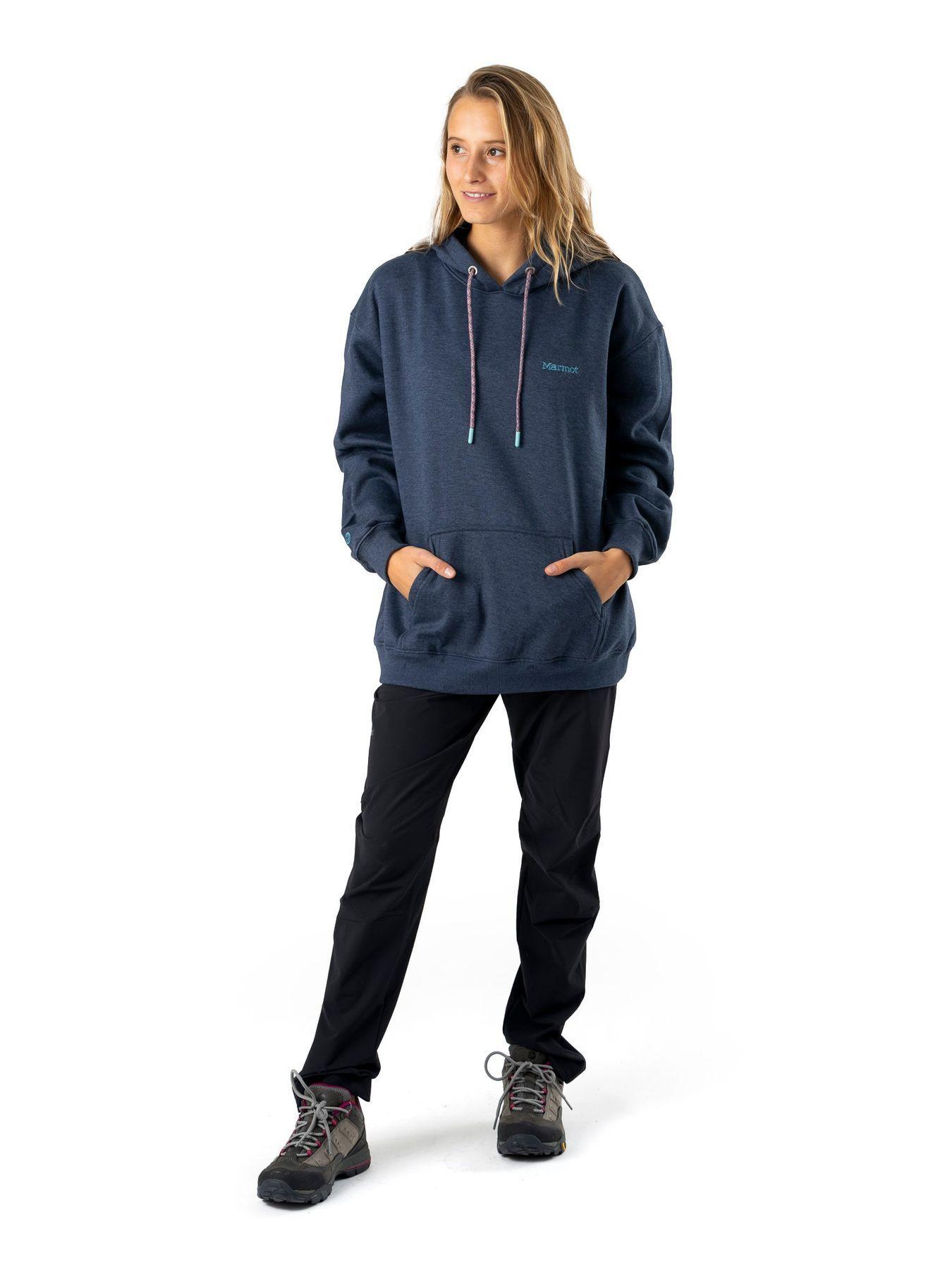 Poleron Marmot Mujer Chest Logo Hoody Azul-2