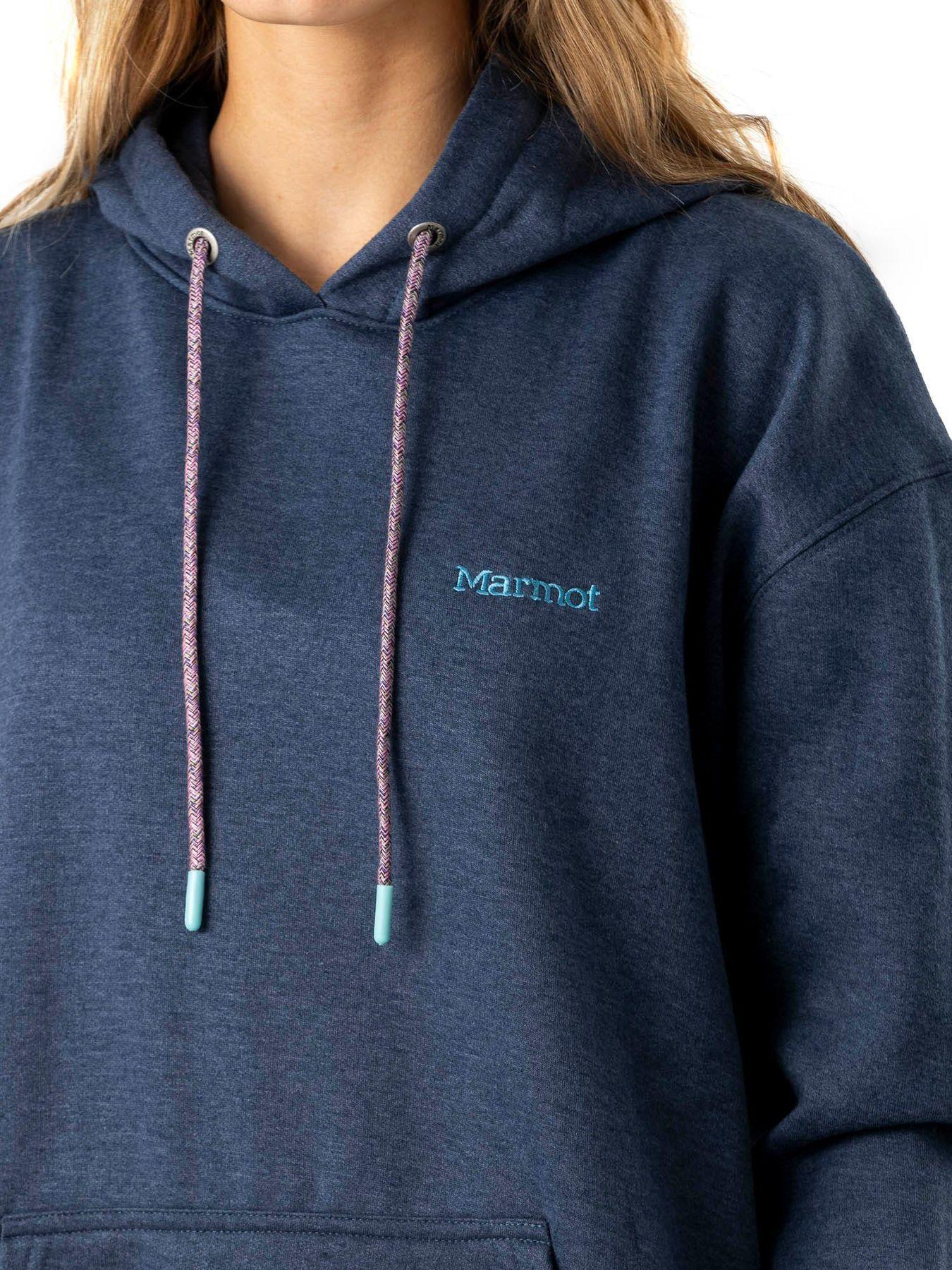 Poleron Marmot Mujer Chest Logo Hoody Azul-3