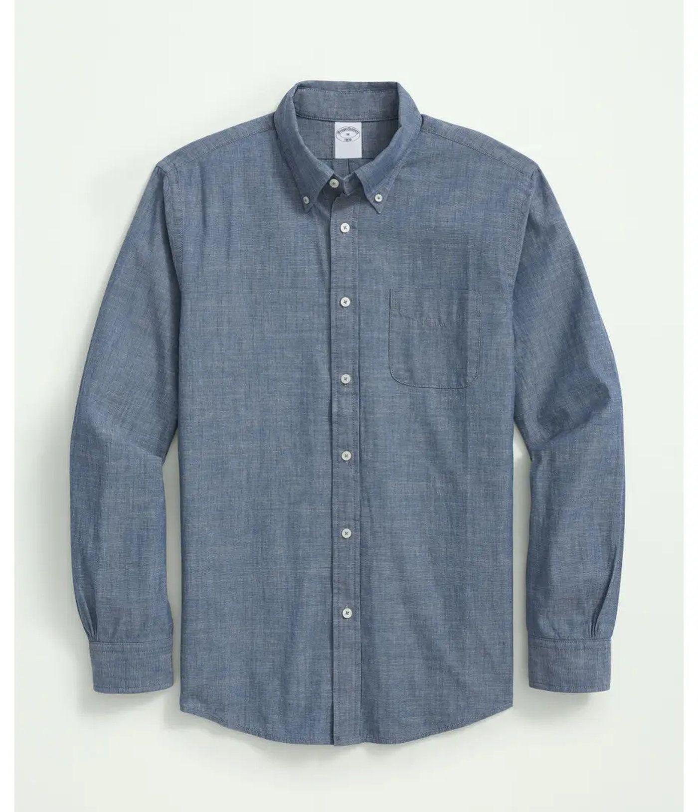 Camisa Brooks Brothers Hombre Spt Ctn Chambray Azul-0