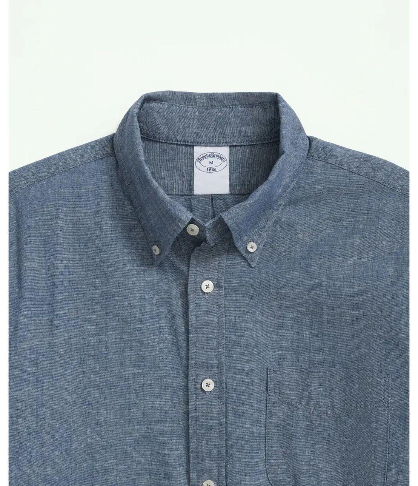 Camisa Brooks Brothers Hombre Spt Ctn Chambray Azul-1