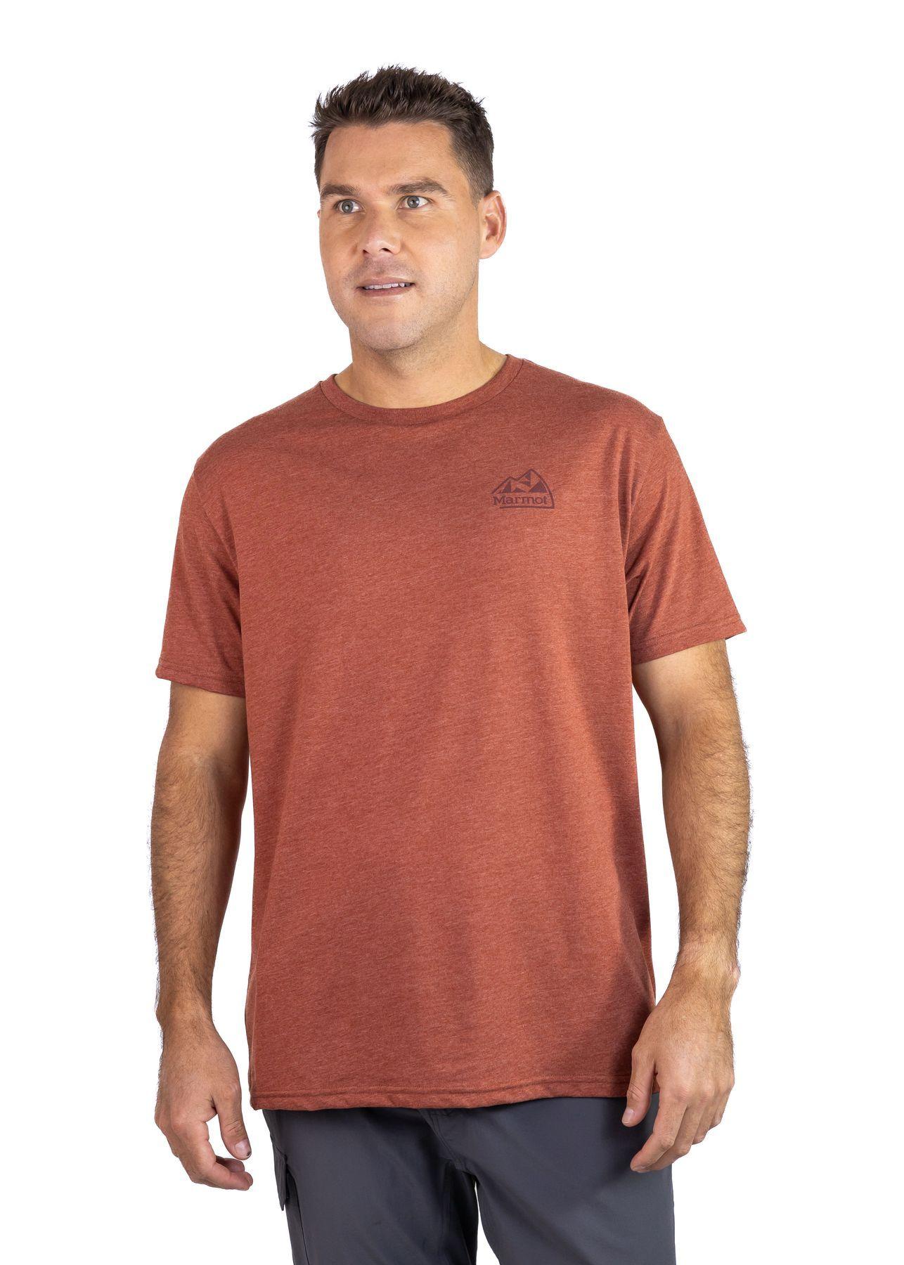 Polera Marmot Hombre Retro Logo Tee Naranjo-0