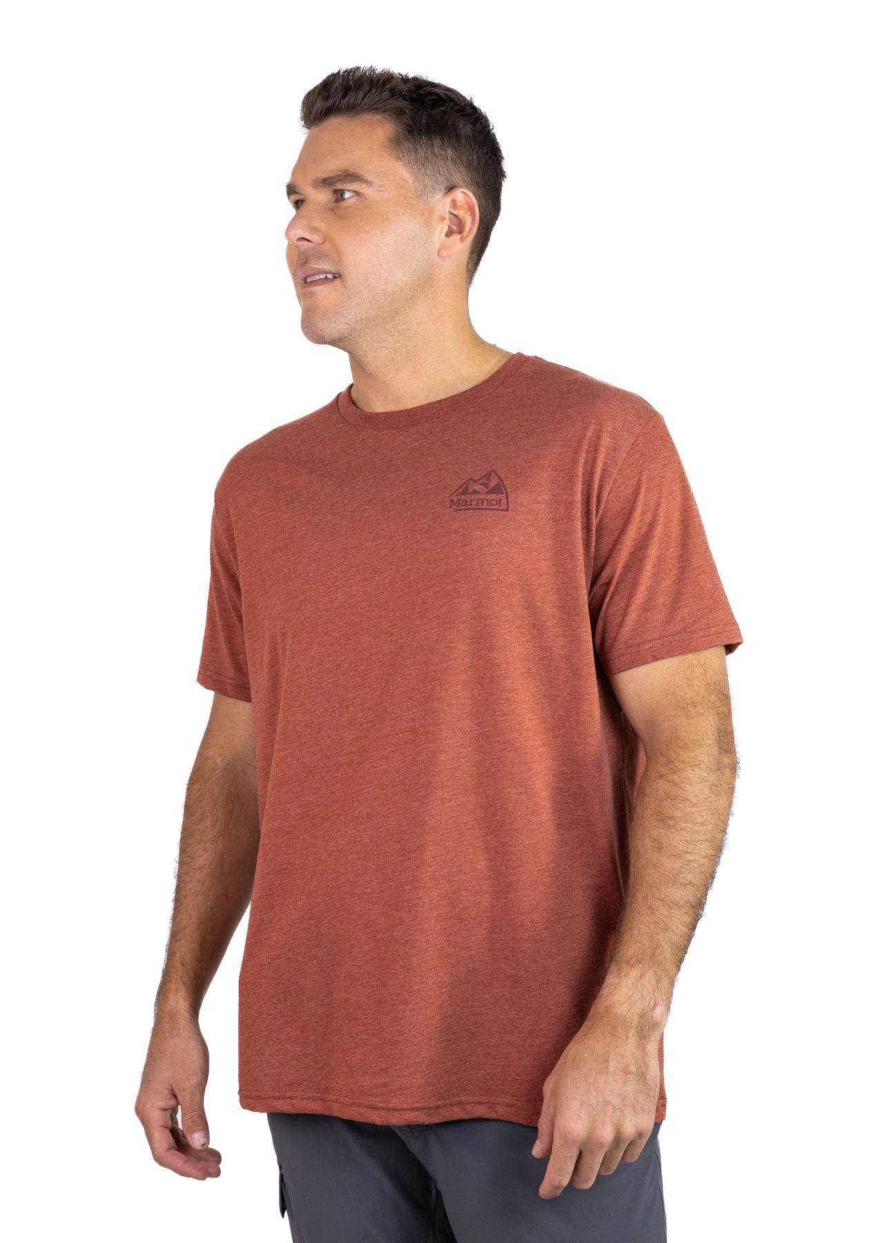 Polera Marmot Hombre Retro Logo Tee Naranjo-4