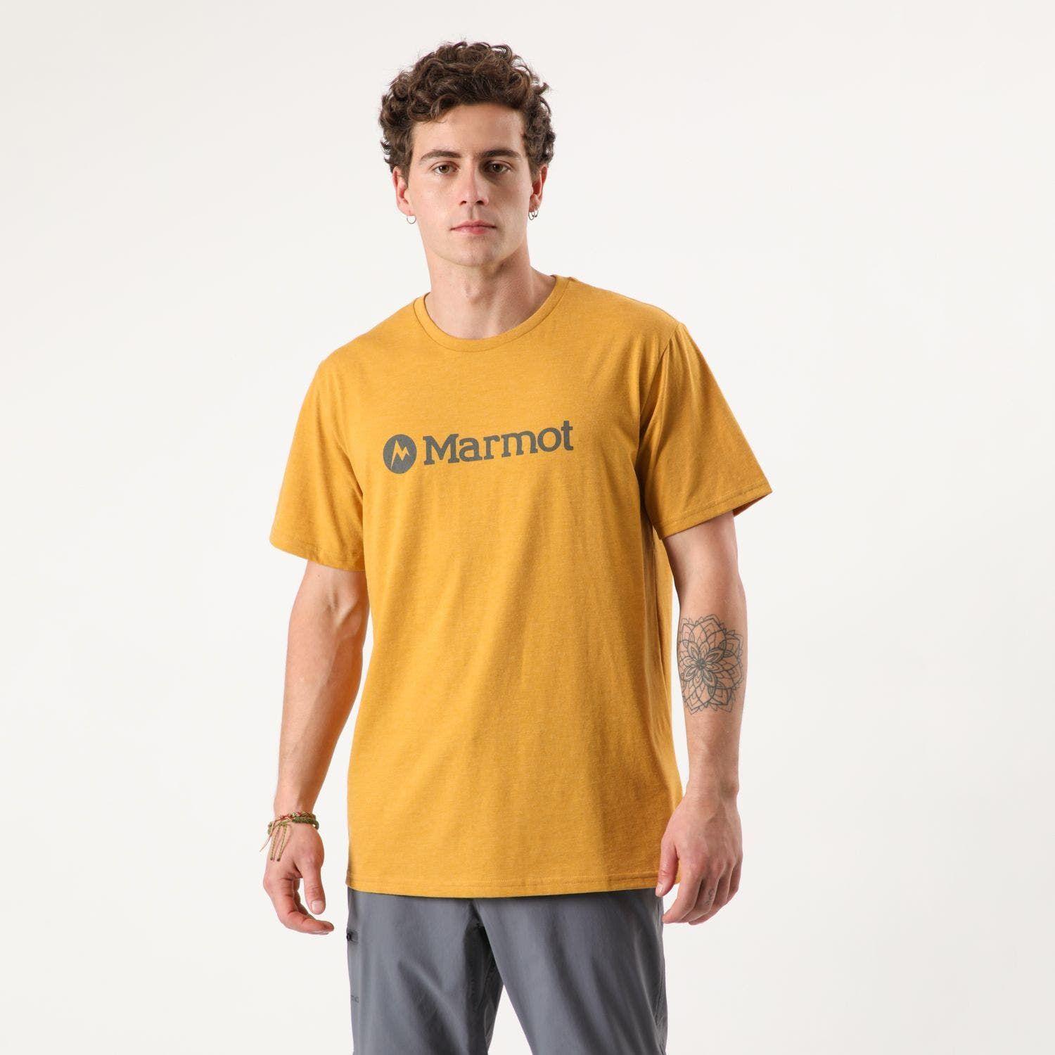 Polera Marmot Hombre Logo Tee Amarillo-0