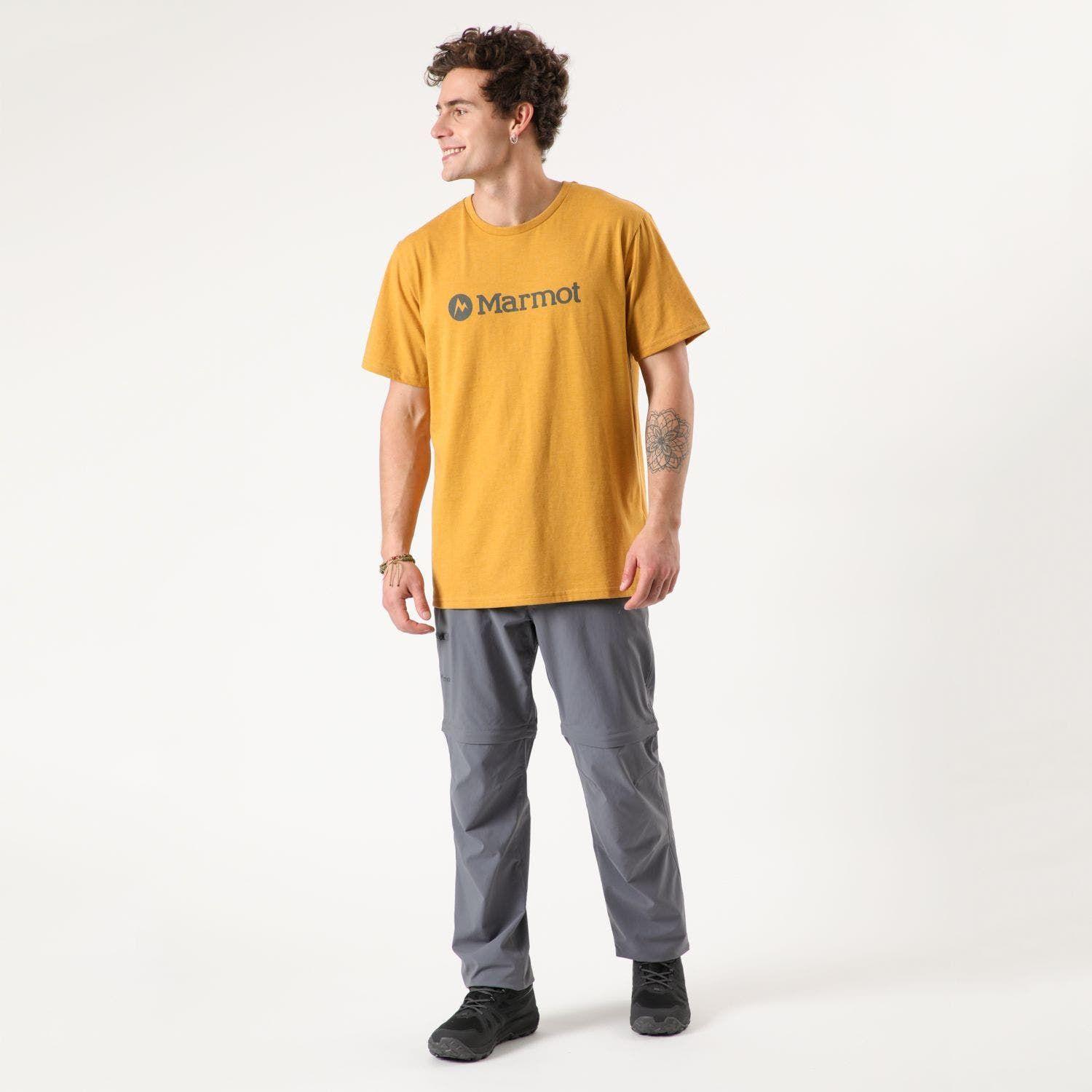 Polera Marmot Hombre Logo Tee Amarillo-2